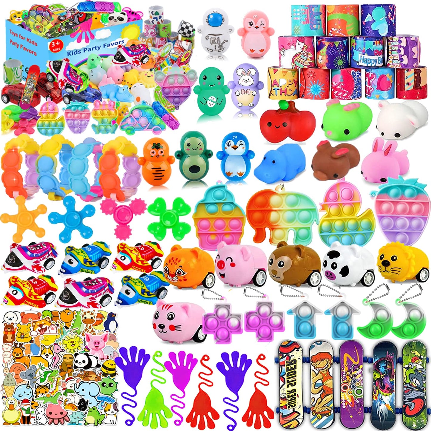 Kaisbro 124 Pcs Party Favors Pack for Kids 4-8 | Toys, Prizes & Goody Bags