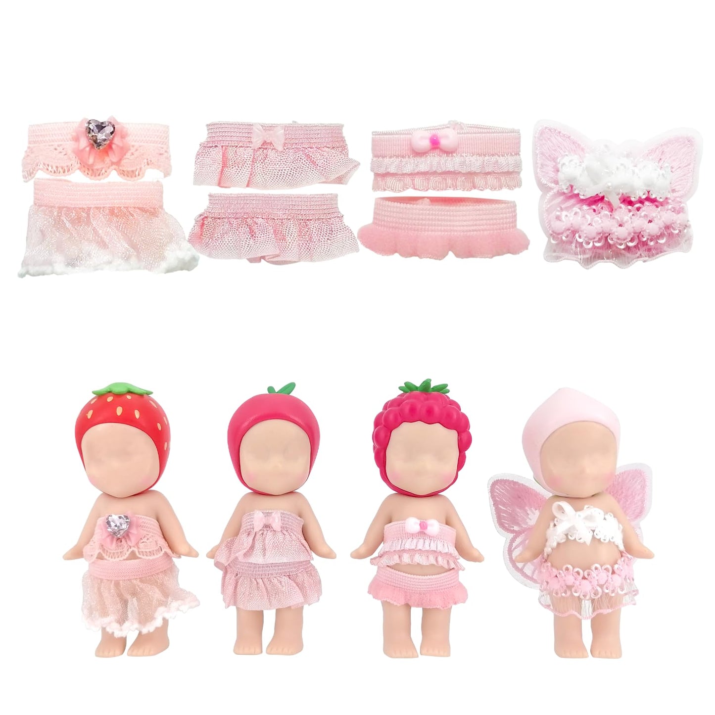 Kaitiaki 4 Sets Doll Clothes for Sonny Angel – Cherry Blossom Angel Style (3-Inch Dolls)