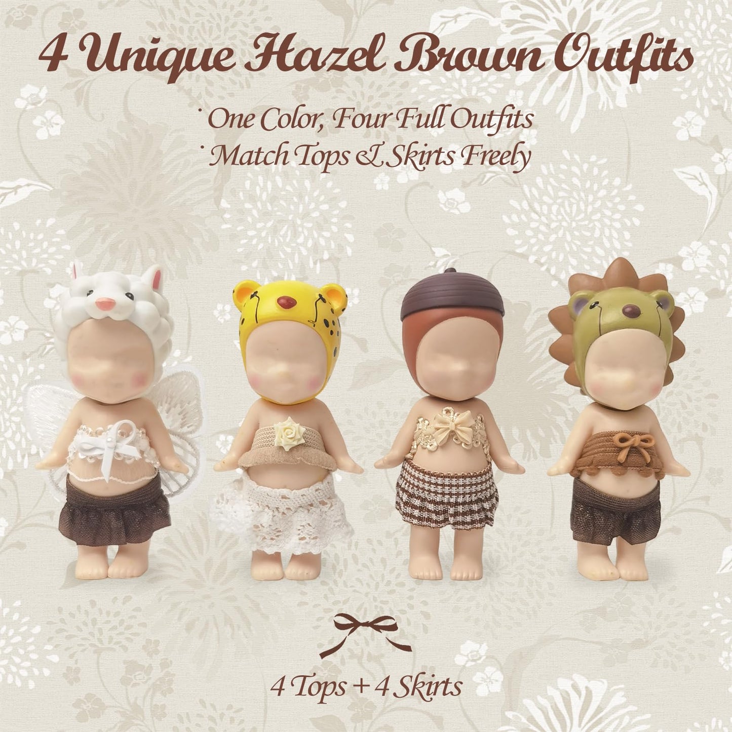 Kaitiaki Creamy Latte Charm: 4-Piece Outfit Set for 3-Inch Sonny Angel Dolls