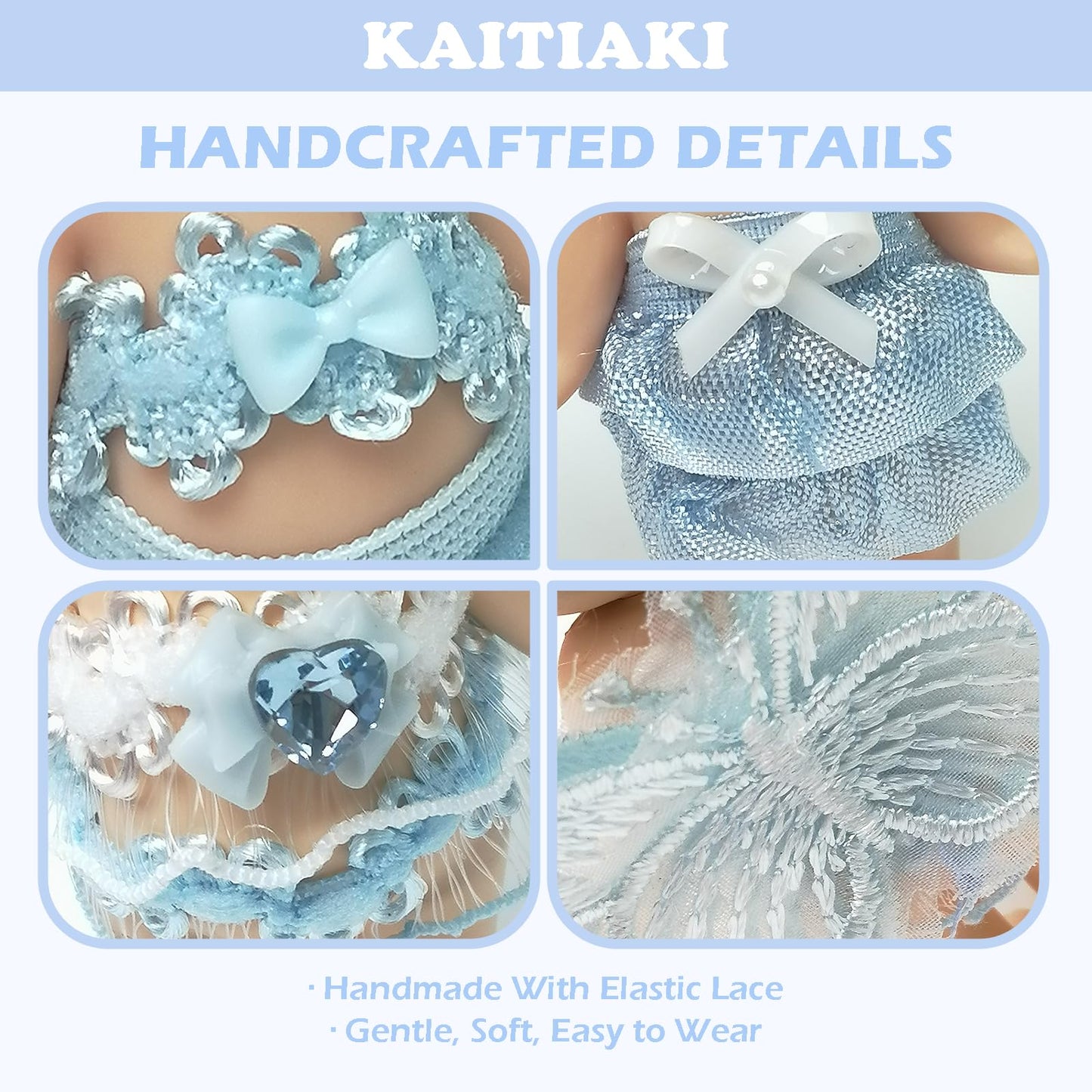 Kaitiaki 4 Sets Mini Doll Clothes for Sonny Angel – Blueberry Fairy Outfits for 3-Inch Dolls