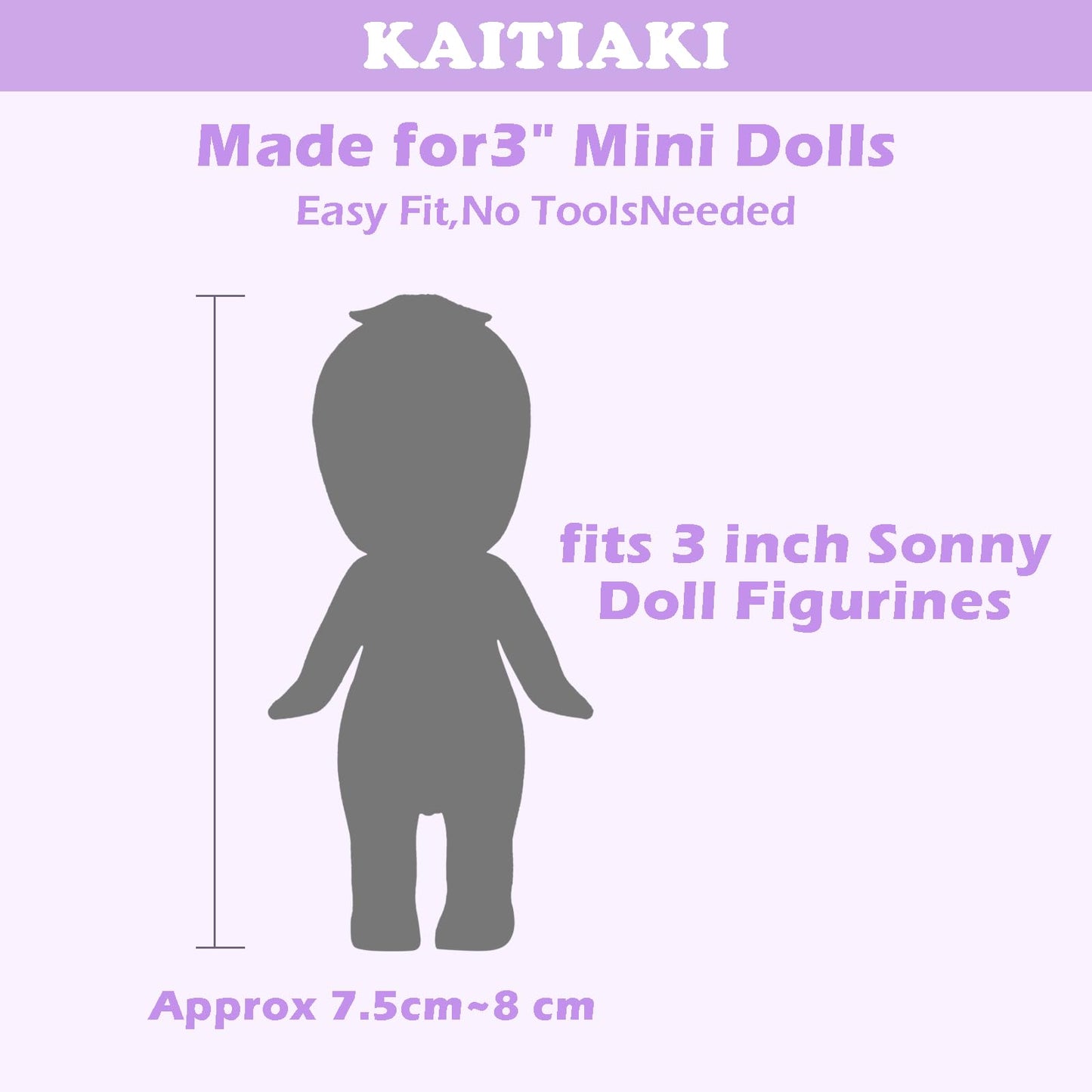 Kaitiaki 4 Sets Mini Doll Clothes for Sonny Angel – Lavender Whimsy (3in)