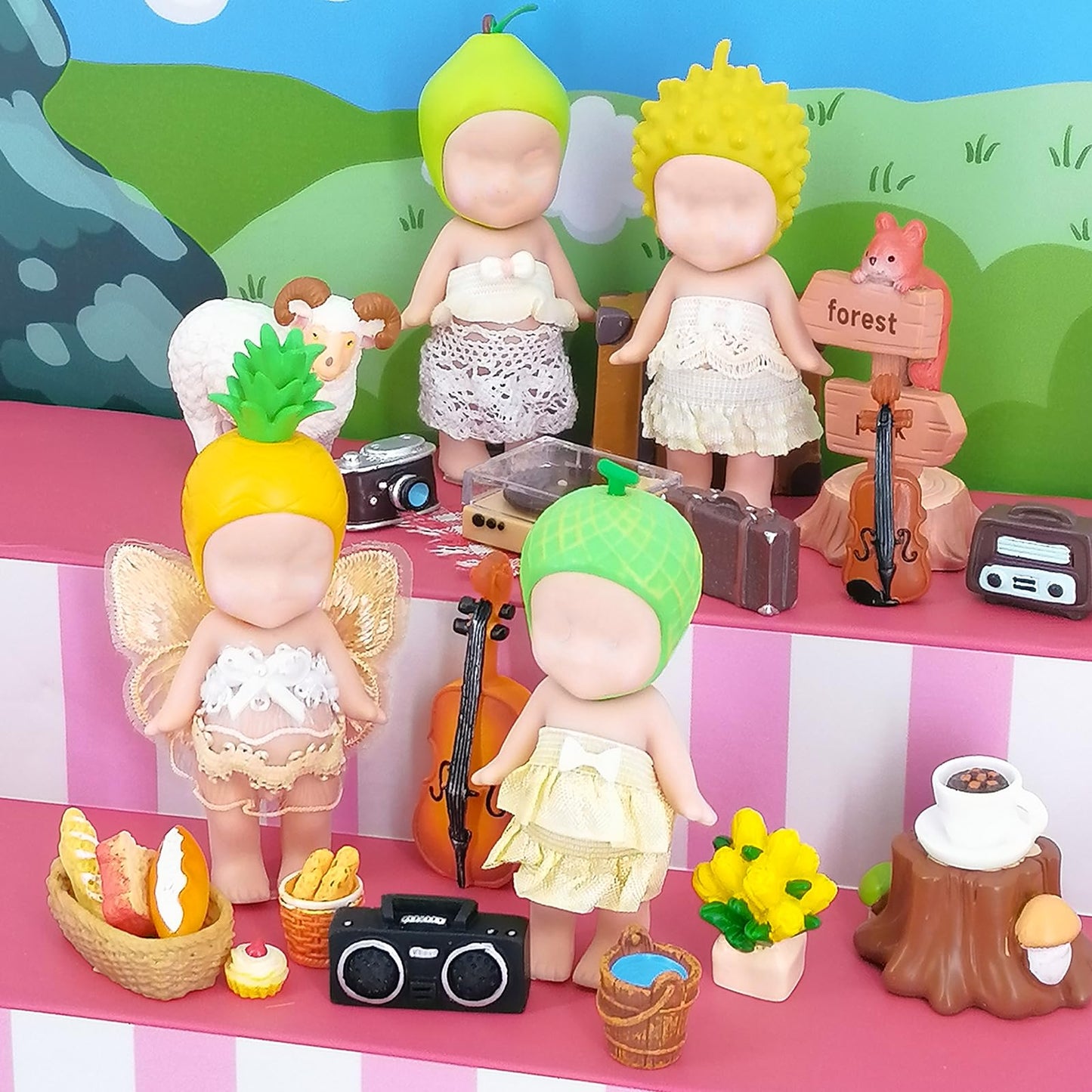 Kaitiaki Lemon Cream Dream: 4 Sets Doll Clothes for Sonny Angel 3-Inch Dolls – For Adult Collectors