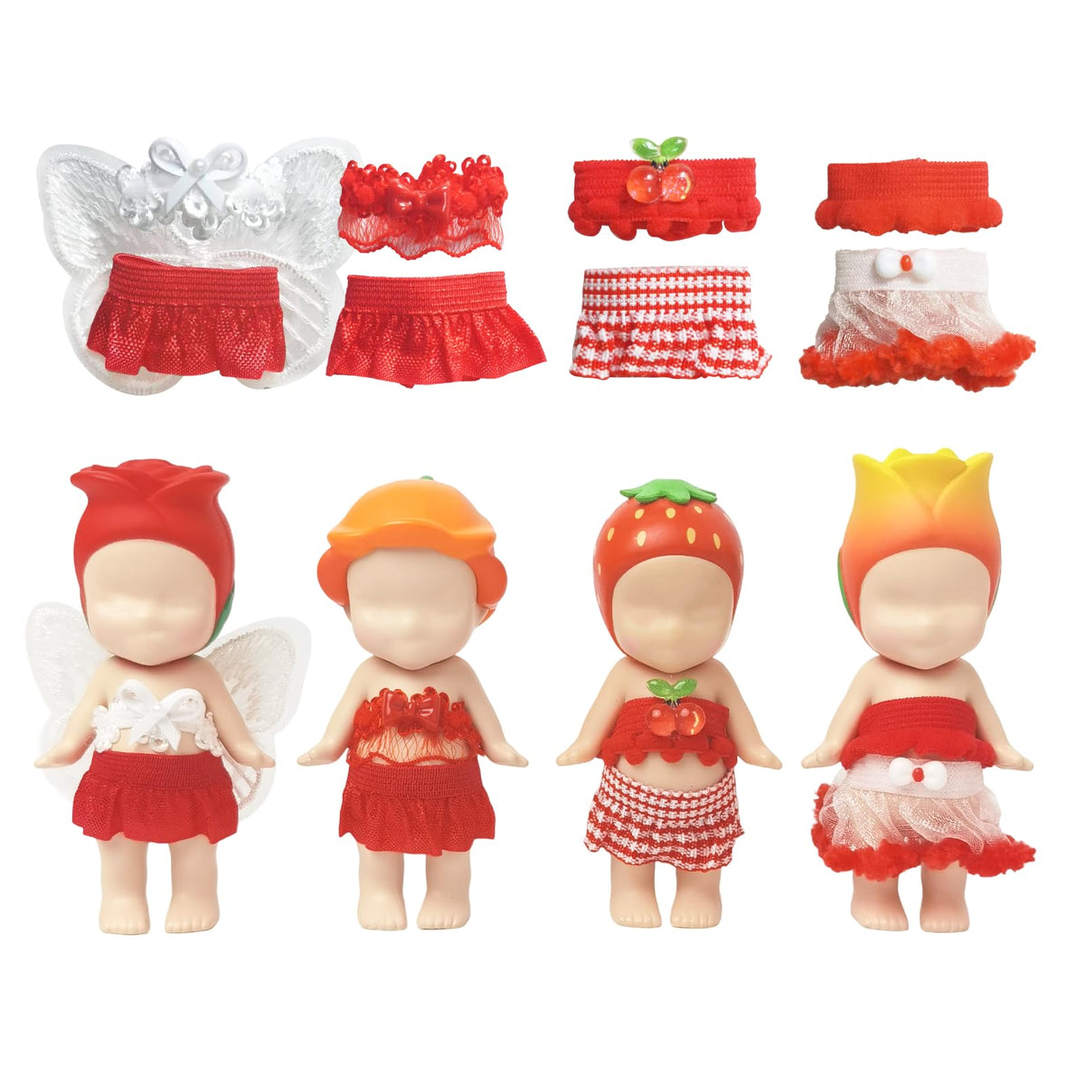 Kaitiaki Wine Cherry Gala 4-Piece Outfit Set for 3-Inch Sonny Angel Dolls