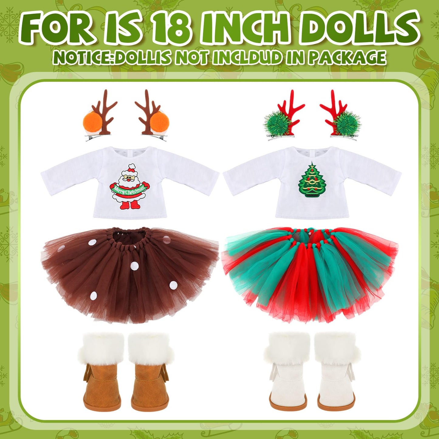 Kajaia 8-Piece Doll Clothes Set for 18-Inch Dolls | Stylish Outfits & Accessories
