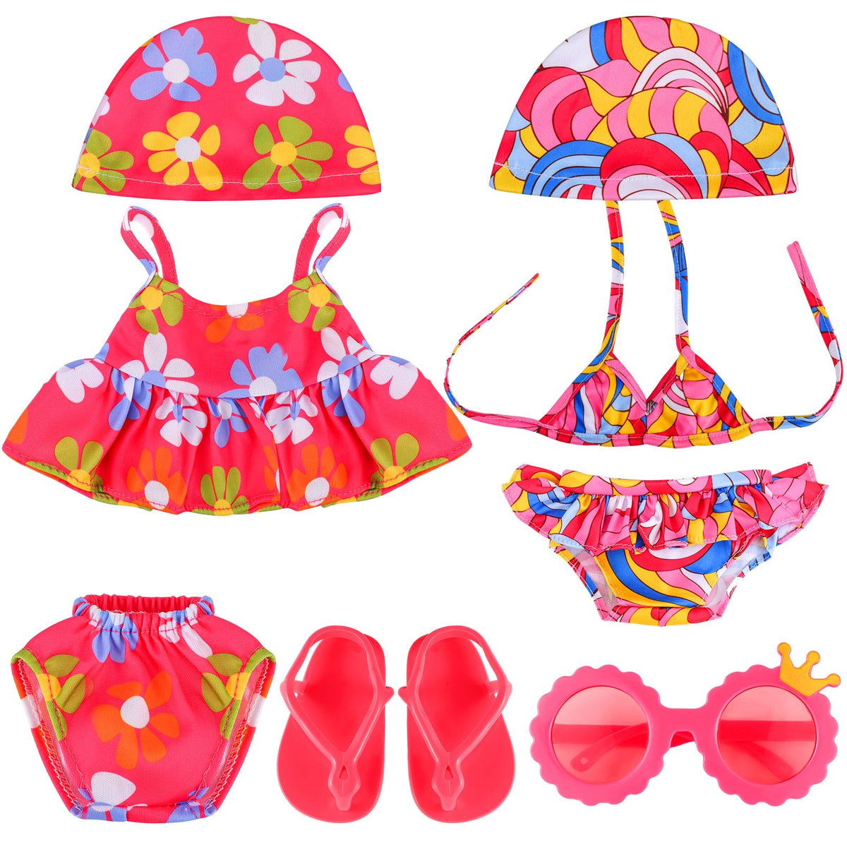 Kajaia 8-Pcs Doll Clothes Set for 18-Inch Dolls | Swimwear, Accessories & More