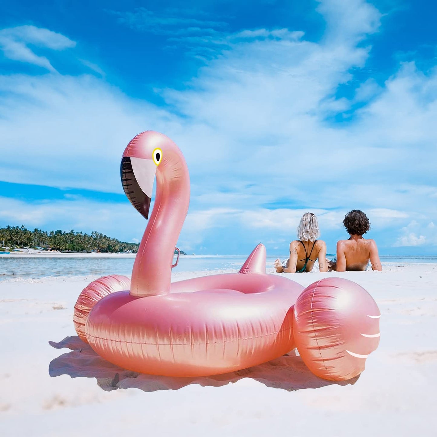 Kakashi Giant Flamingo Pool Float - Large 43x34 in, 300 lb Capacity, Fast-Valve