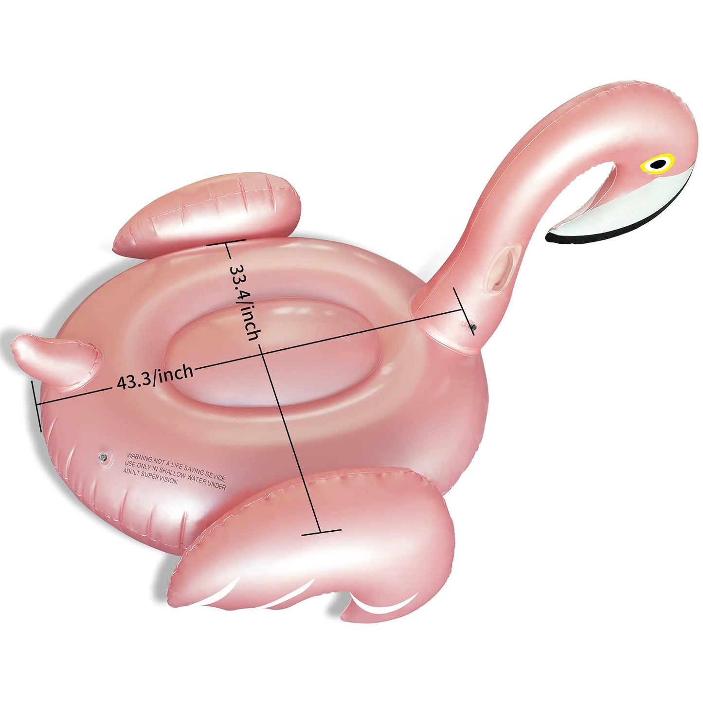 Kakashi Giant Flamingo Pool Float - Large 43x34 in, 300 lb Capacity, Fast-Valve