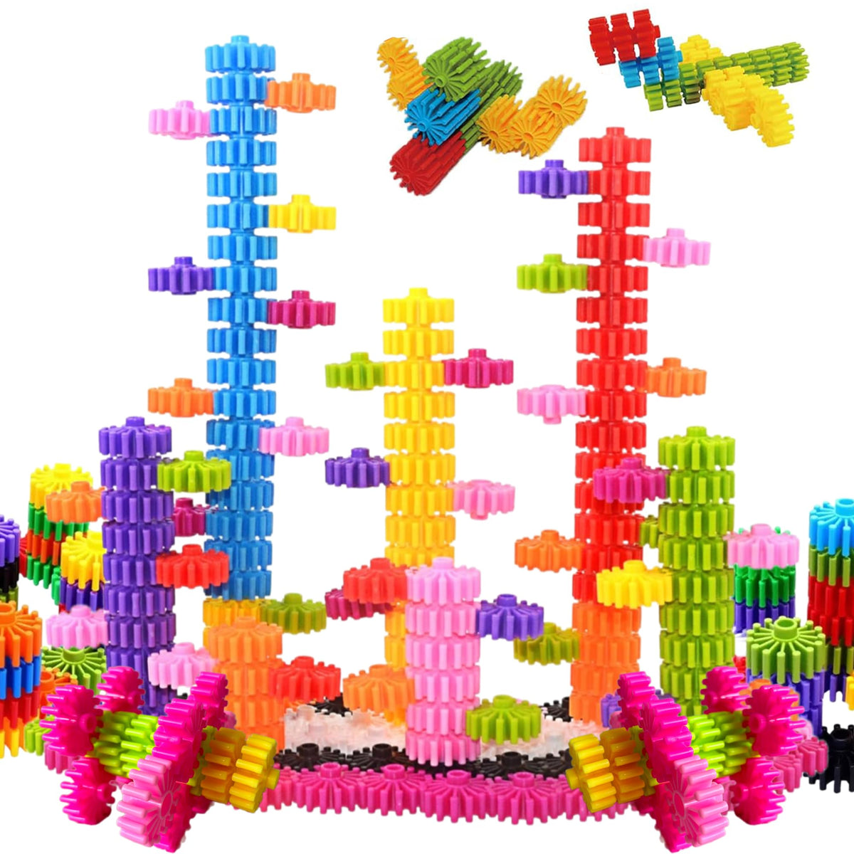 KAKATIMES STEM Building Blocks for Kids – Educational, Safe Interlocking Toys