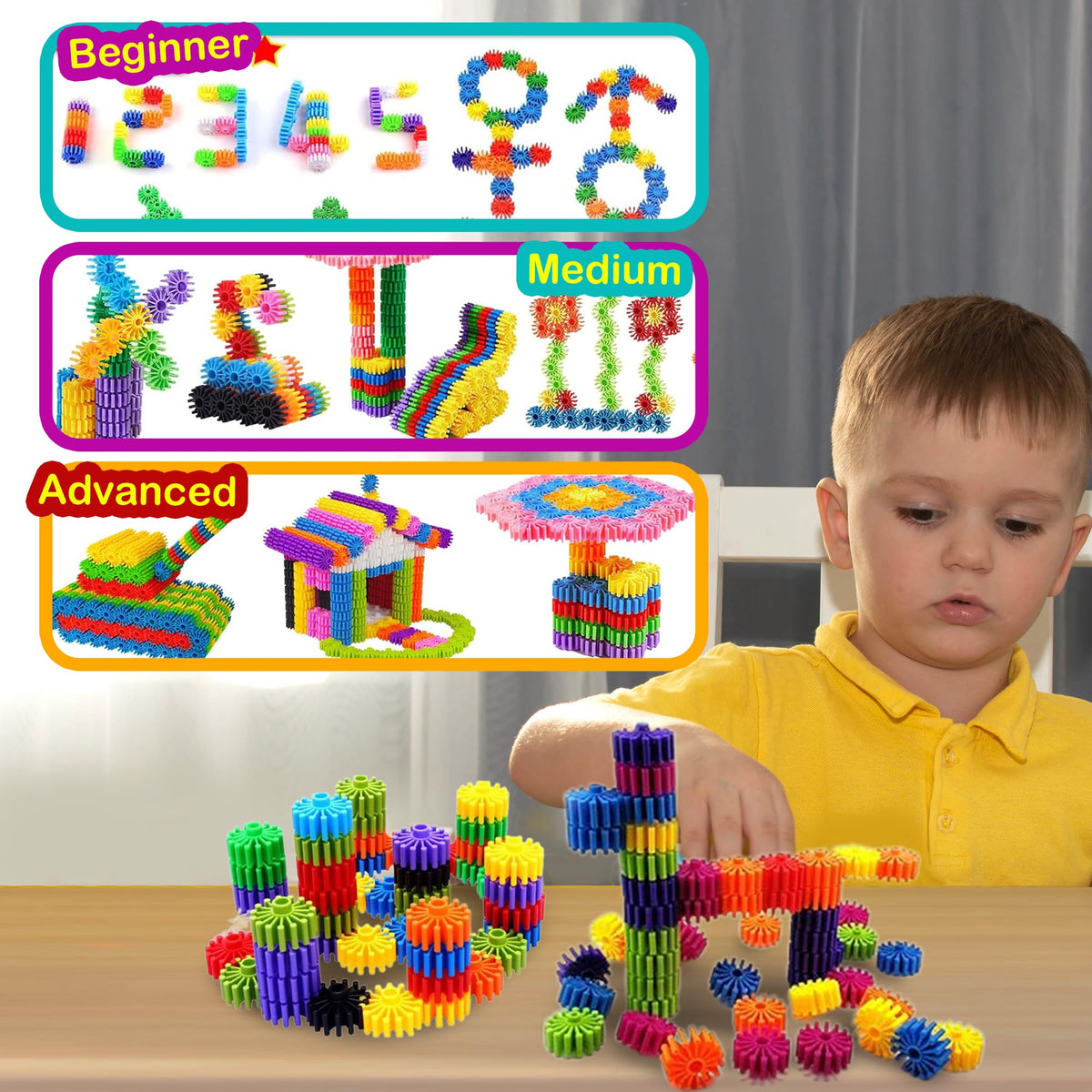 KAKATIMES STEM Building Blocks for Kids – Educational, Safe Interlocking Toys