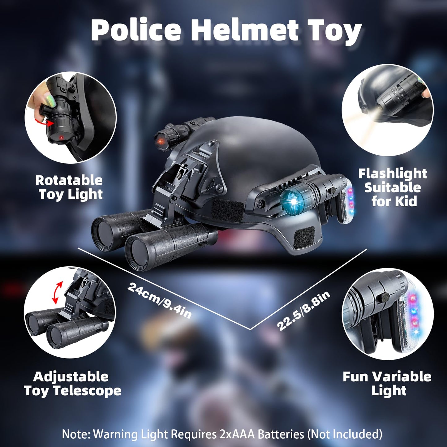 KalaDuck Police Costume for Kids — SWAT Helmet, Vest & Accessories