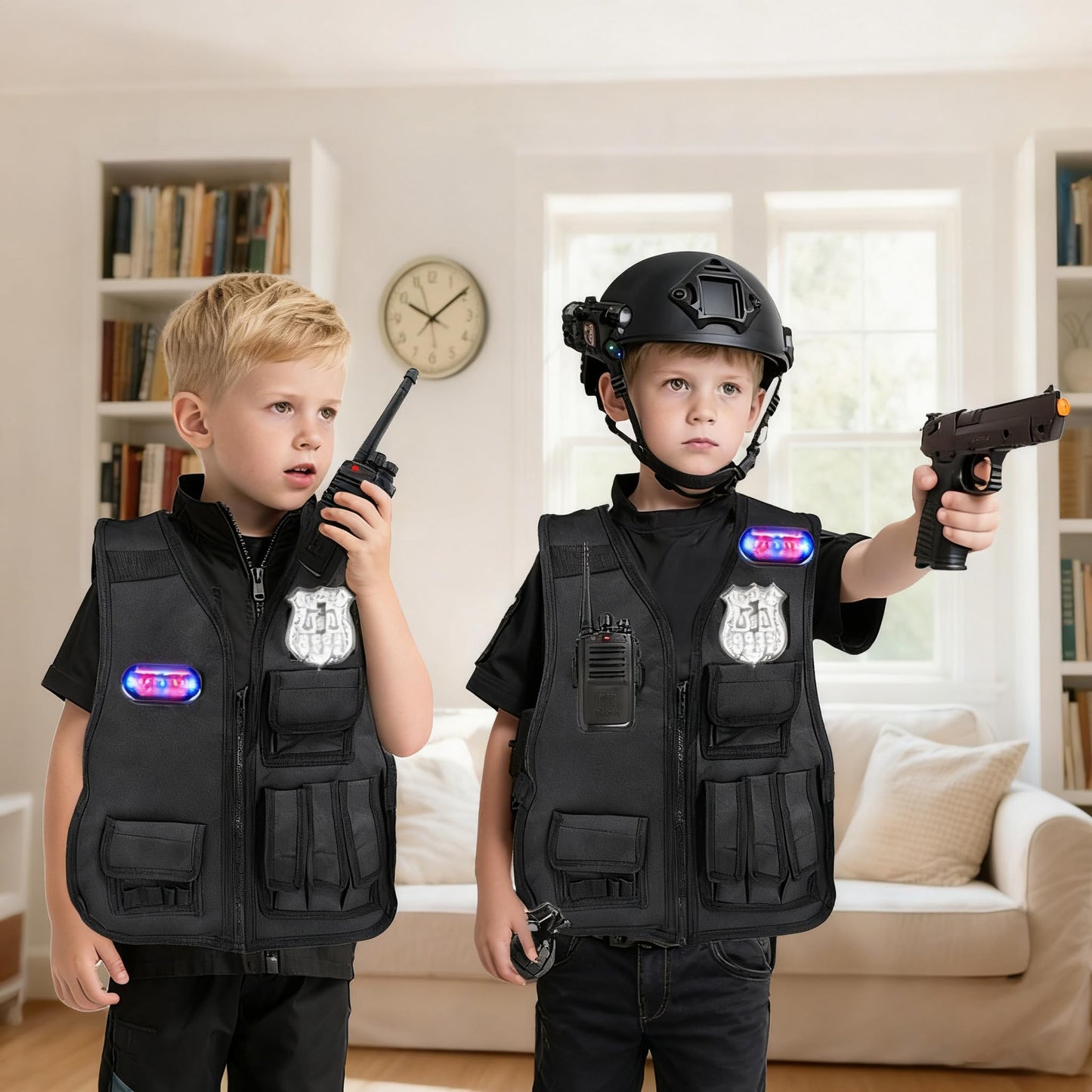 KalaDuck Police Costume for Kids — SWAT Helmet, Vest & Accessories