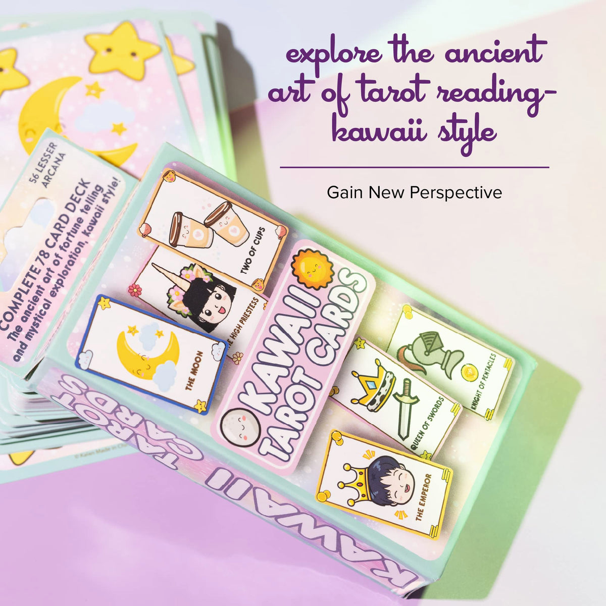 Kalan Cute Kawaii Tarot Cards for Beginners – Anime Magic Oracle Deck for Teens