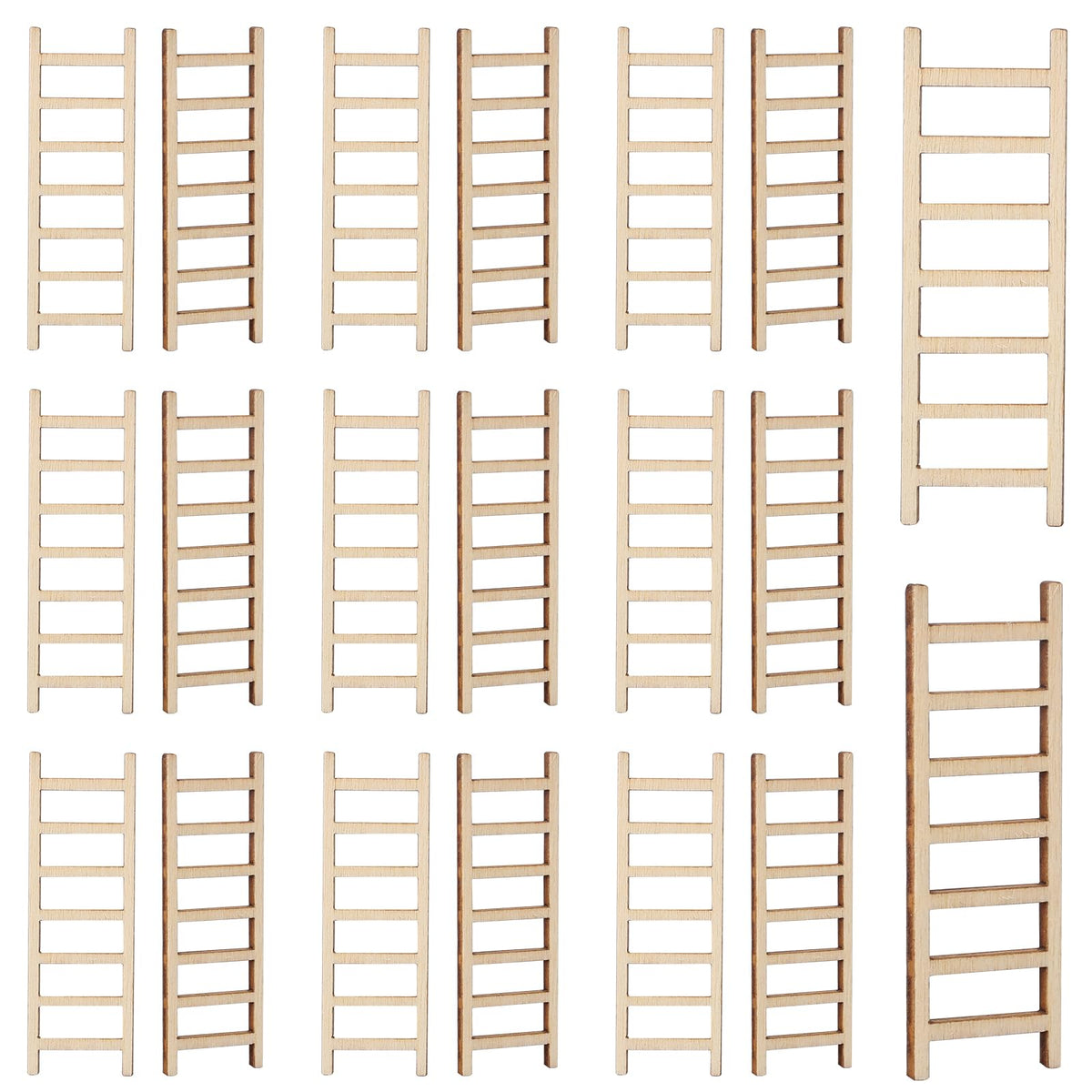 Kalione 20 Pcs Mini Garden Ladder – Wooden Dollhouse Decor, 2.36'' x 0.78''