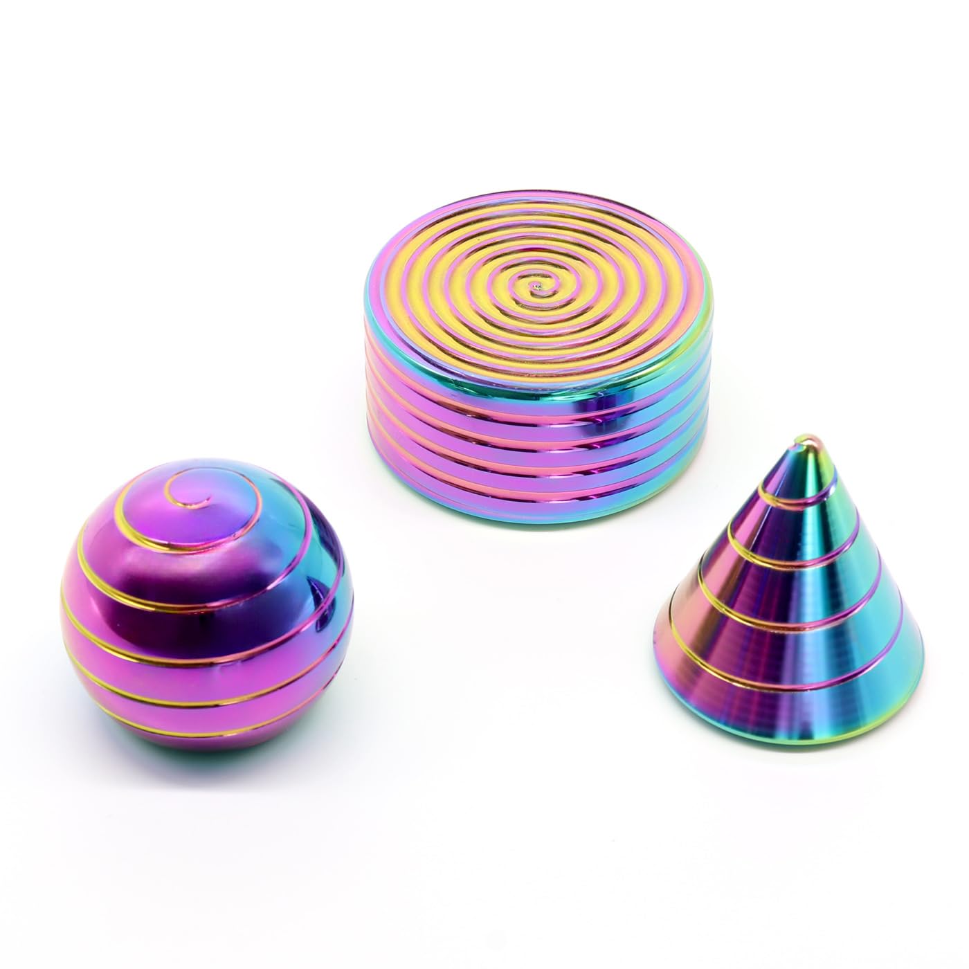 KALMORA Kinetic Spinning Desk Toys – 3-Shape Fidget for Focus, Stress Relief & Gifting