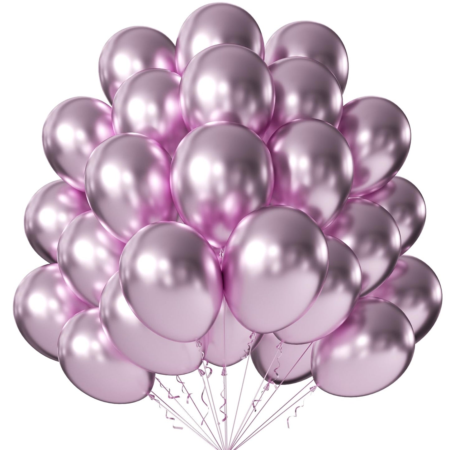 KALOR 10-Inch Metallic Pink Balloons - 100 Pcs Latex for Party Decor