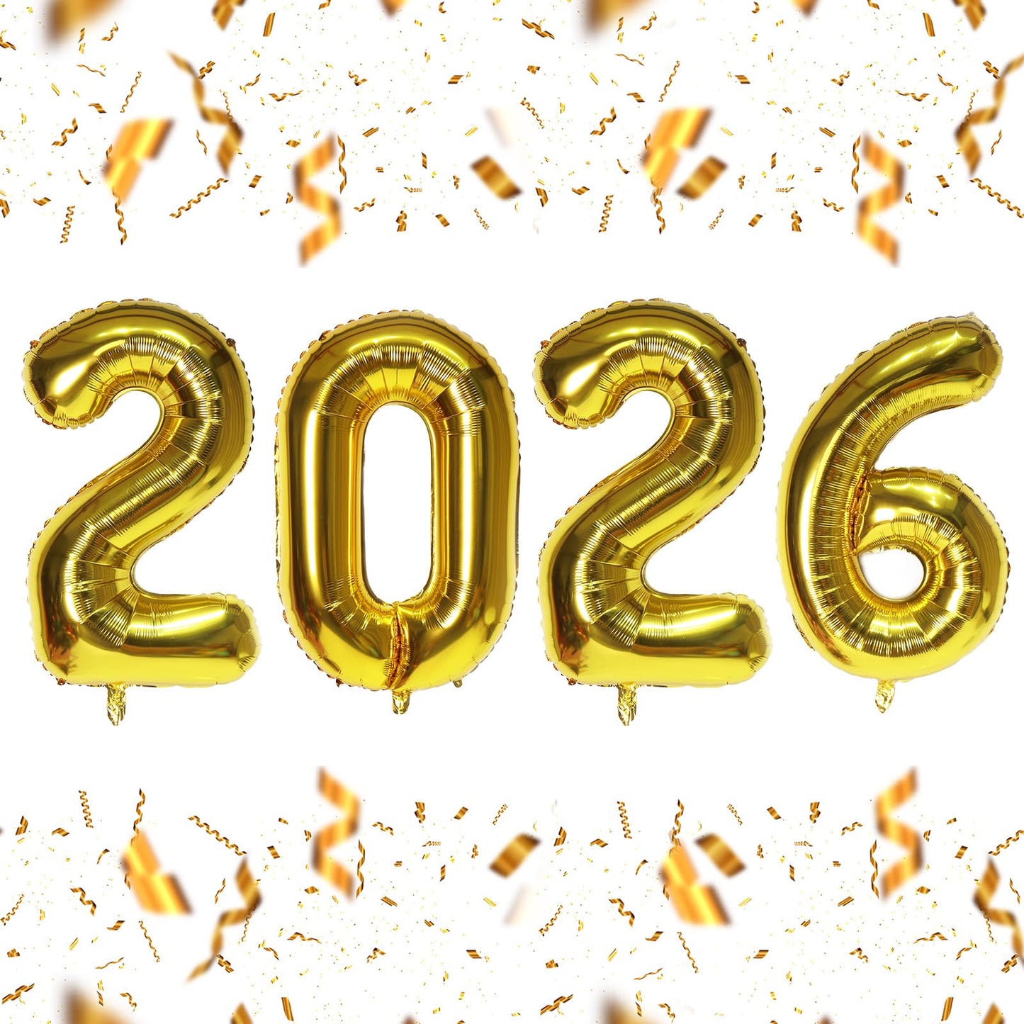 KALOR 16-Inch Gold Foil Number Balloons 2026 - New Year & Graduation Decor