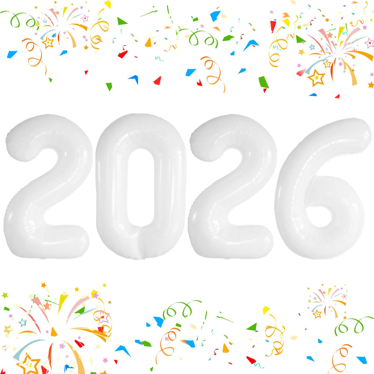 KALOR 42-Inch 2026 Foil Number Balloons – New Year & Graduation Decor