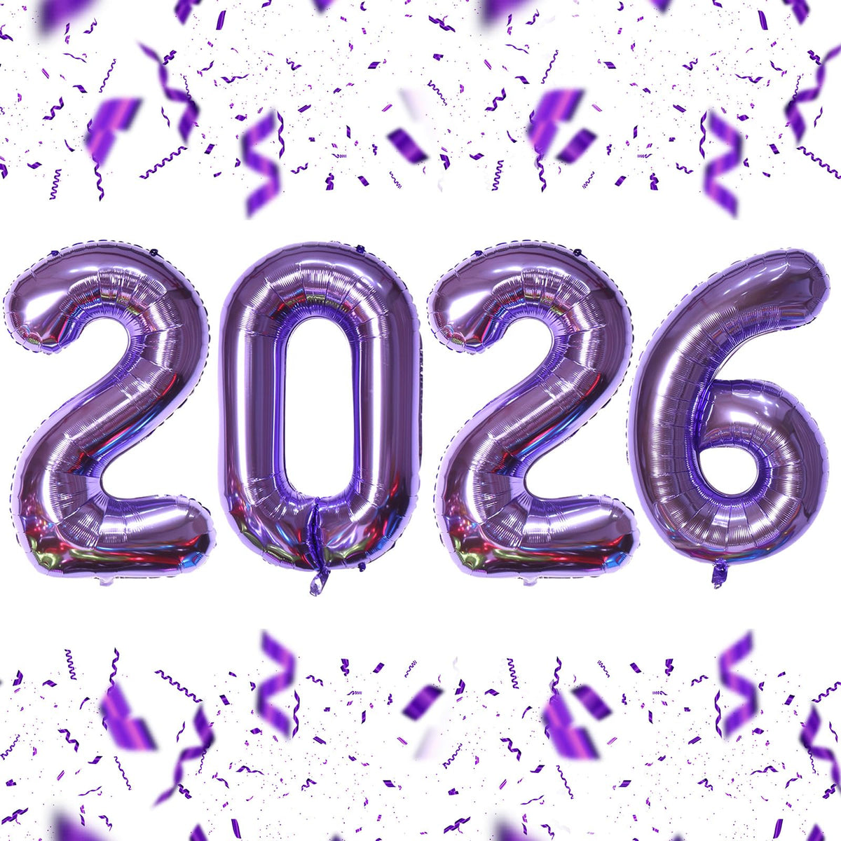 KALOR 16 Inch Purple Foil 2026 Number Balloons – New Year & Graduation Decor