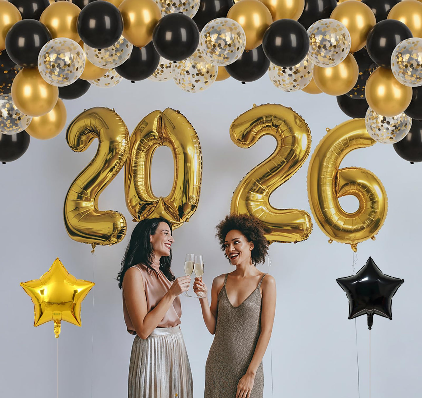 KALOR 42 Inch 2026 Gold Foil Mylar Number Balloons | New Year and Graduation Decor