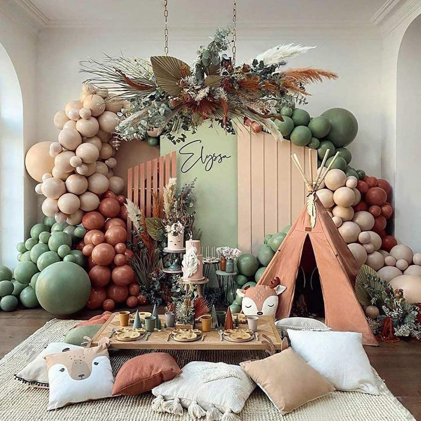 KALOR 10-Inch Avocado Green Balloons - 100 Pcs Latex Party Pack