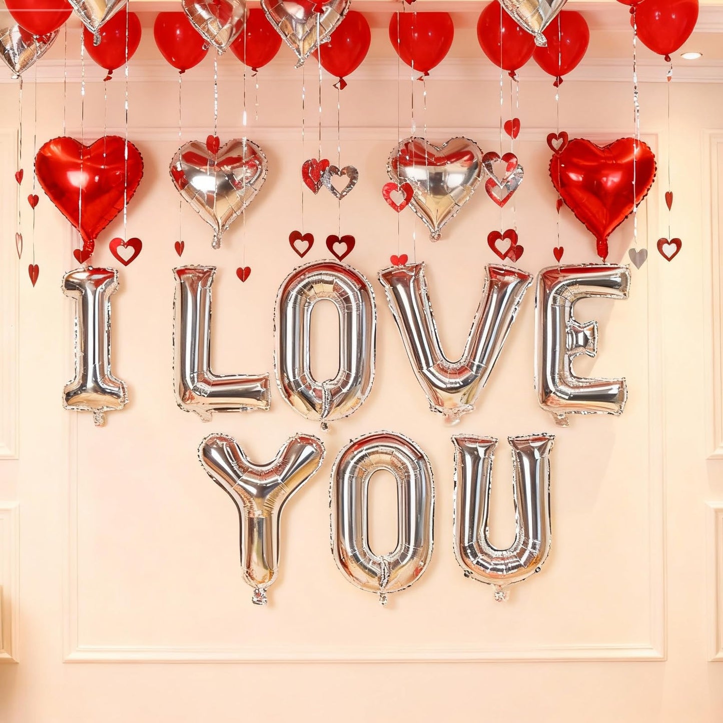 KALOR 16-Inch Silver I Love You Foil Balloon – Romantic Wedding & Valentine Decor