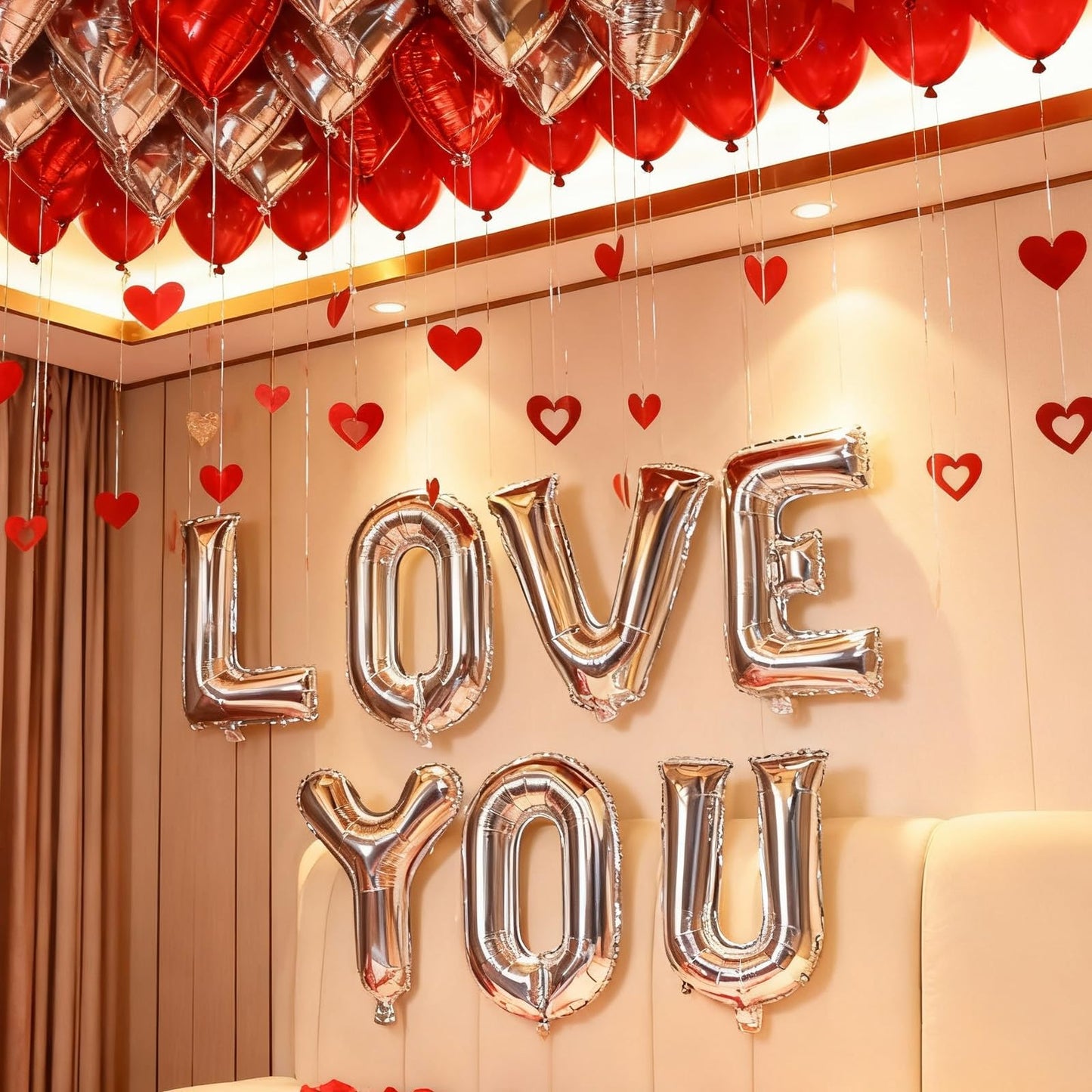 KALOR 16-Inch Silver I Love You Foil Balloon – Romantic Wedding & Valentine Decor