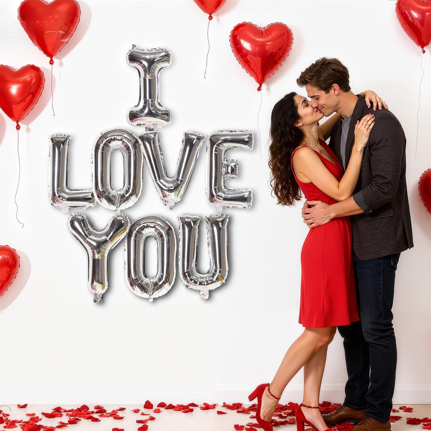 KALOR 16-Inch Silver I Love You Foil Balloon – Romantic Wedding & Valentine Decor