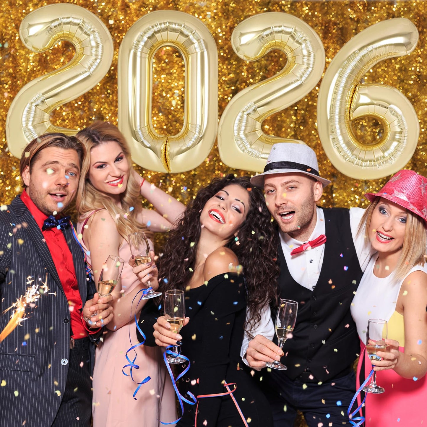 KALOR 42 Inch Light Gold Foil 2026 Balloons – New Year & Graduation Decor