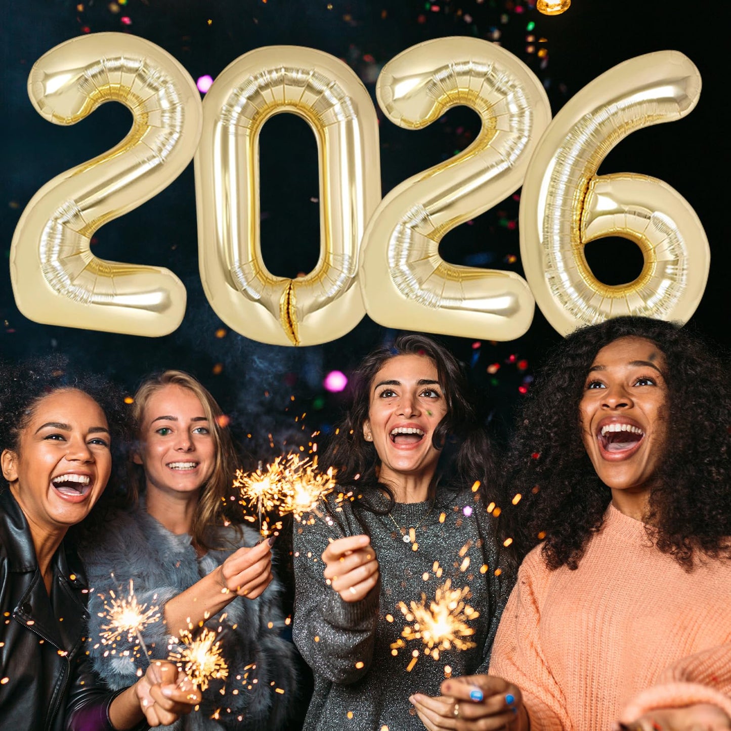 KALOR 42 Inch Light Gold Foil 2026 Balloons – New Year & Graduation Decor