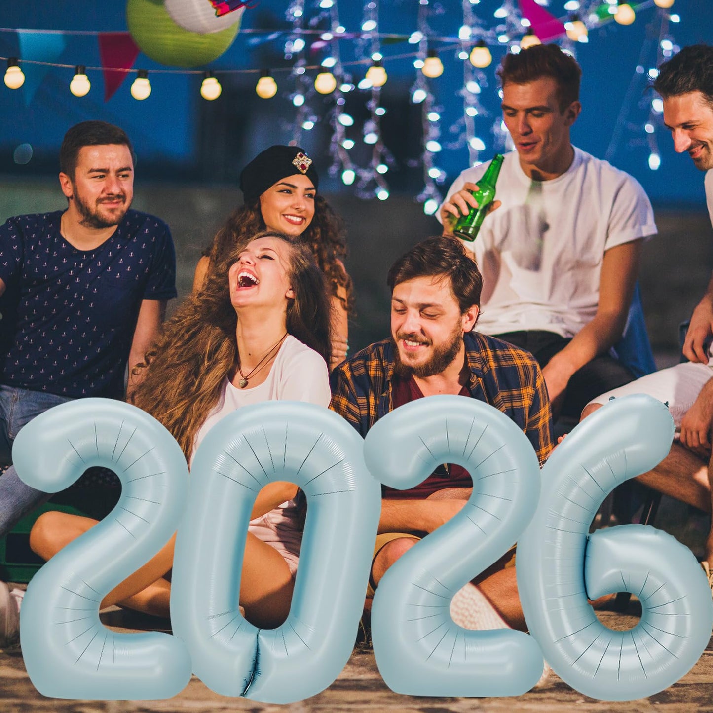 KALOR 42-Inch 2026 Pastel Blue Foil Number Balloons – New Year & Graduation Party Decor