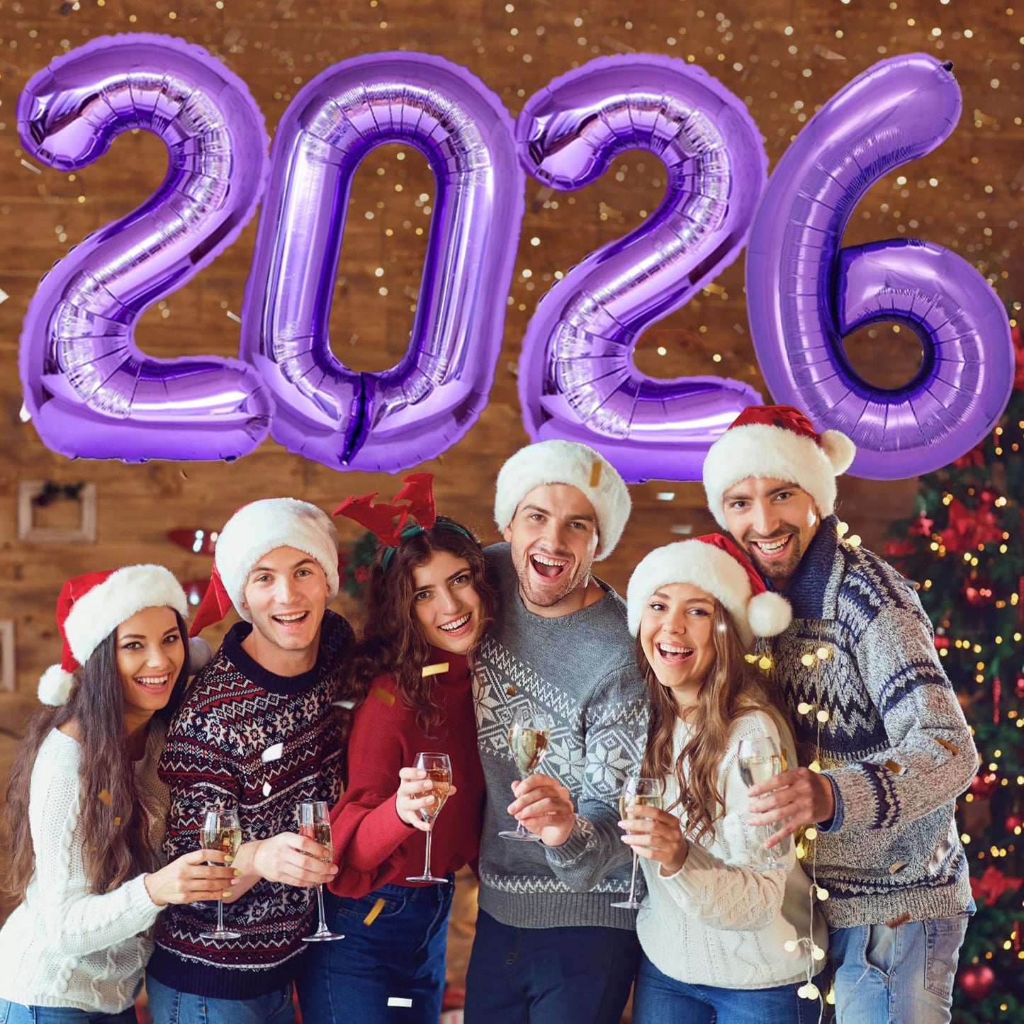KALOR 42-Inch 2026 Purple Foil Mylar Balloons – New Year & Graduation Decor