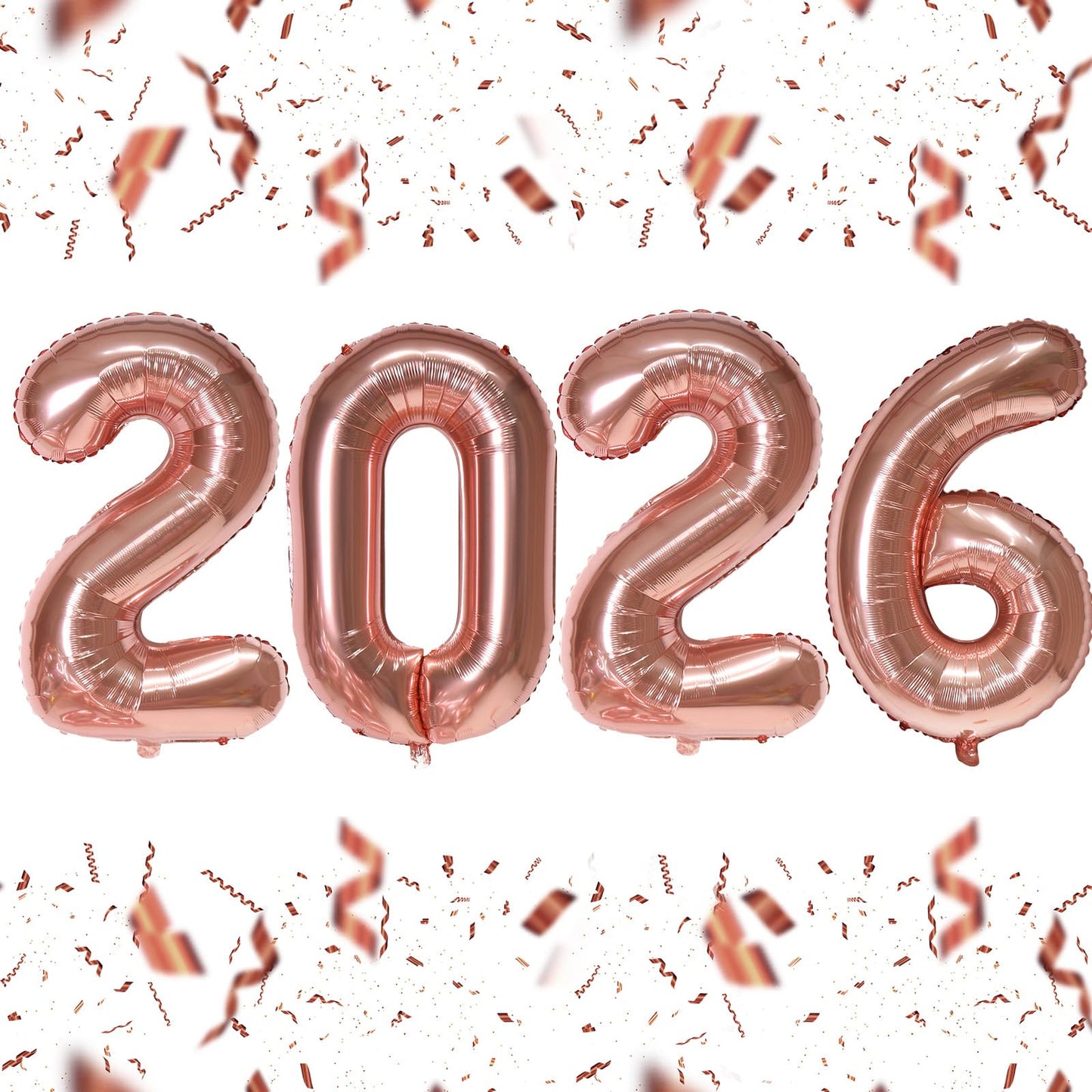 KALOR 16-Inch Rose Gold Foil 2026 Number Balloons – NYE & Graduation Decor