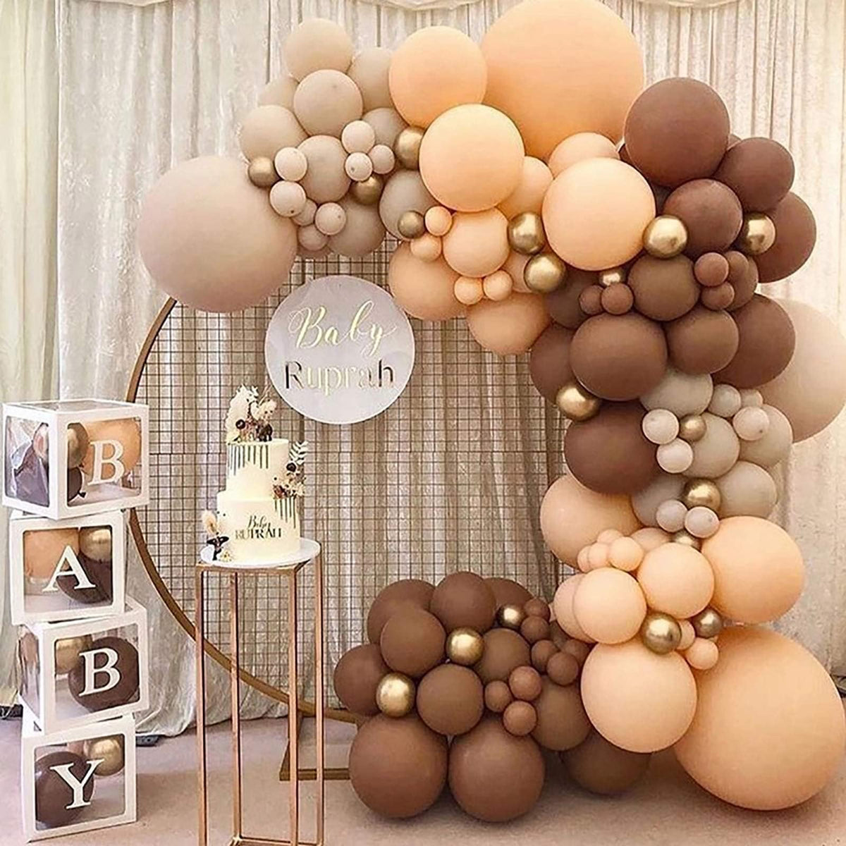 KALOR 10 Inch Brown Balloons – 100 Pack Latex Party Balloons for Celebrations