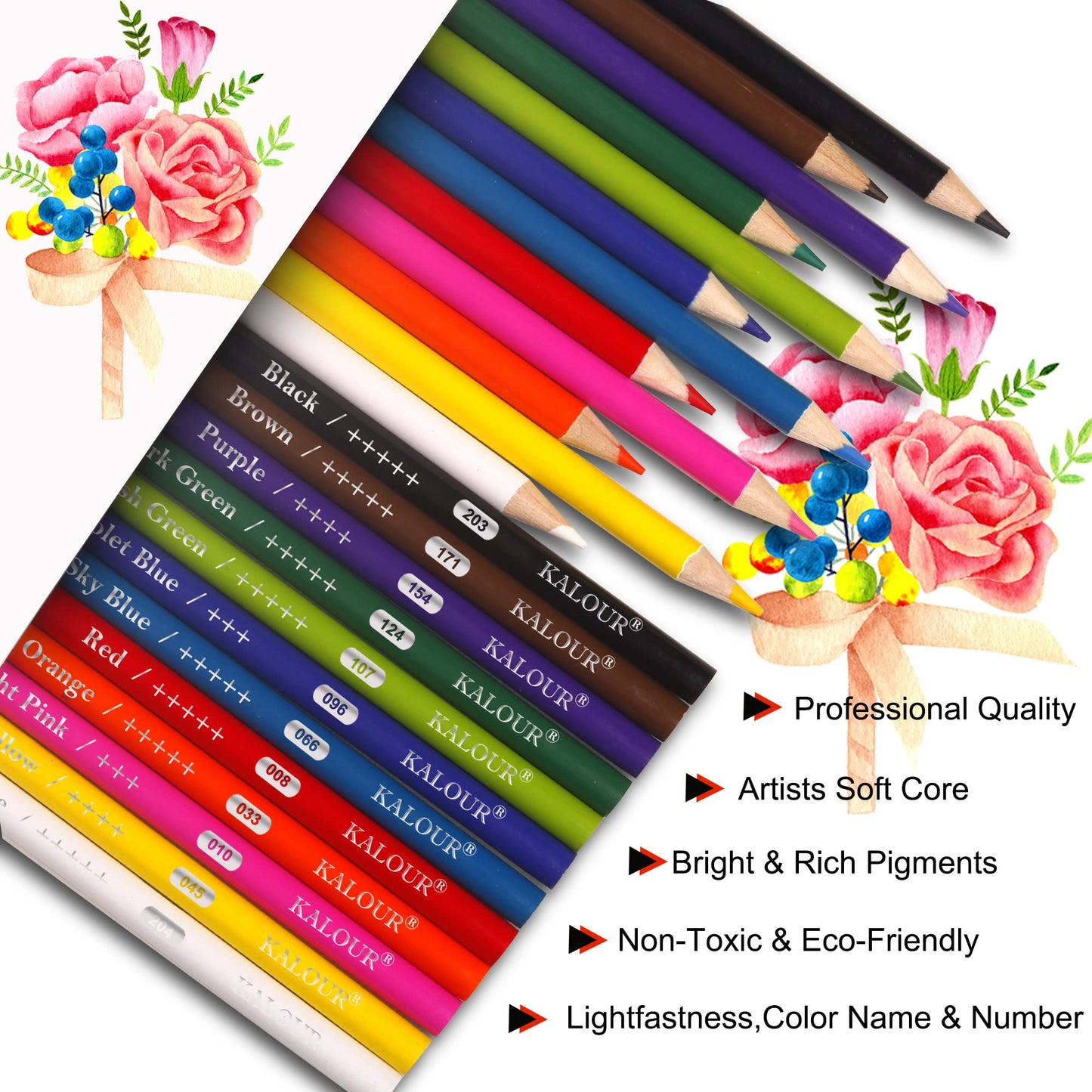 KALOUR Premium Colored Pencils Bulk – 240 Count, 12 Vibrant Colors, Pre-Sharpened Classroom Set