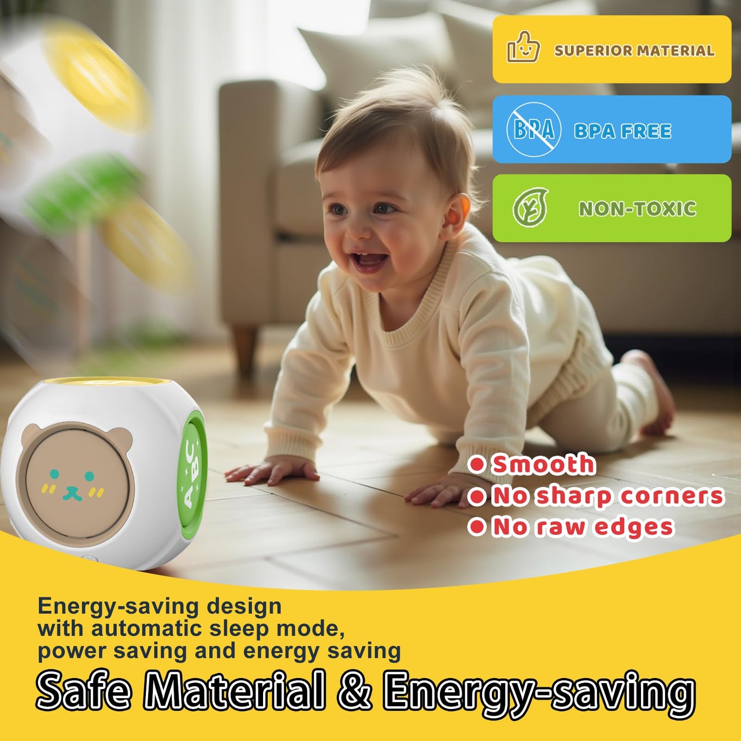 KALUYA Bilingual 6-in-1 Musical Learning Cube for Babies 6-18 Months