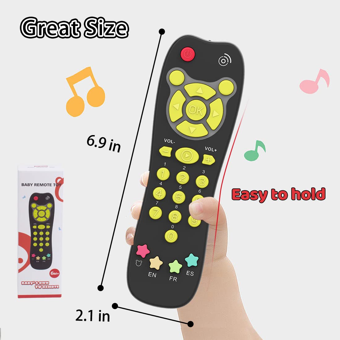 KALUYA Baby TV Remote Toy – Realistic Play Remote with Light & Sound (6m+)