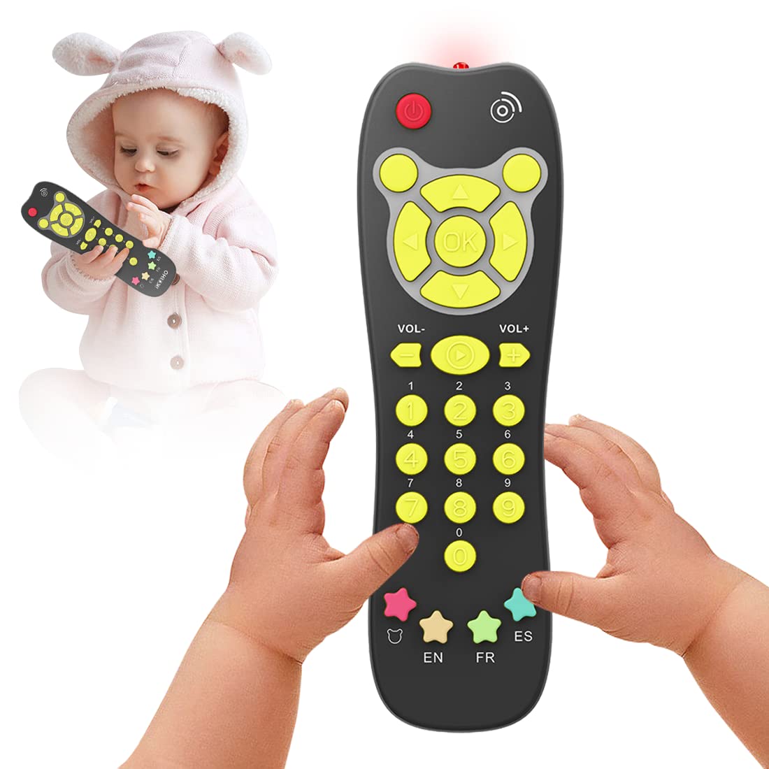 KALUYA Baby TV Remote Toy – Realistic Play Remote with Light & Sound (6m+)
