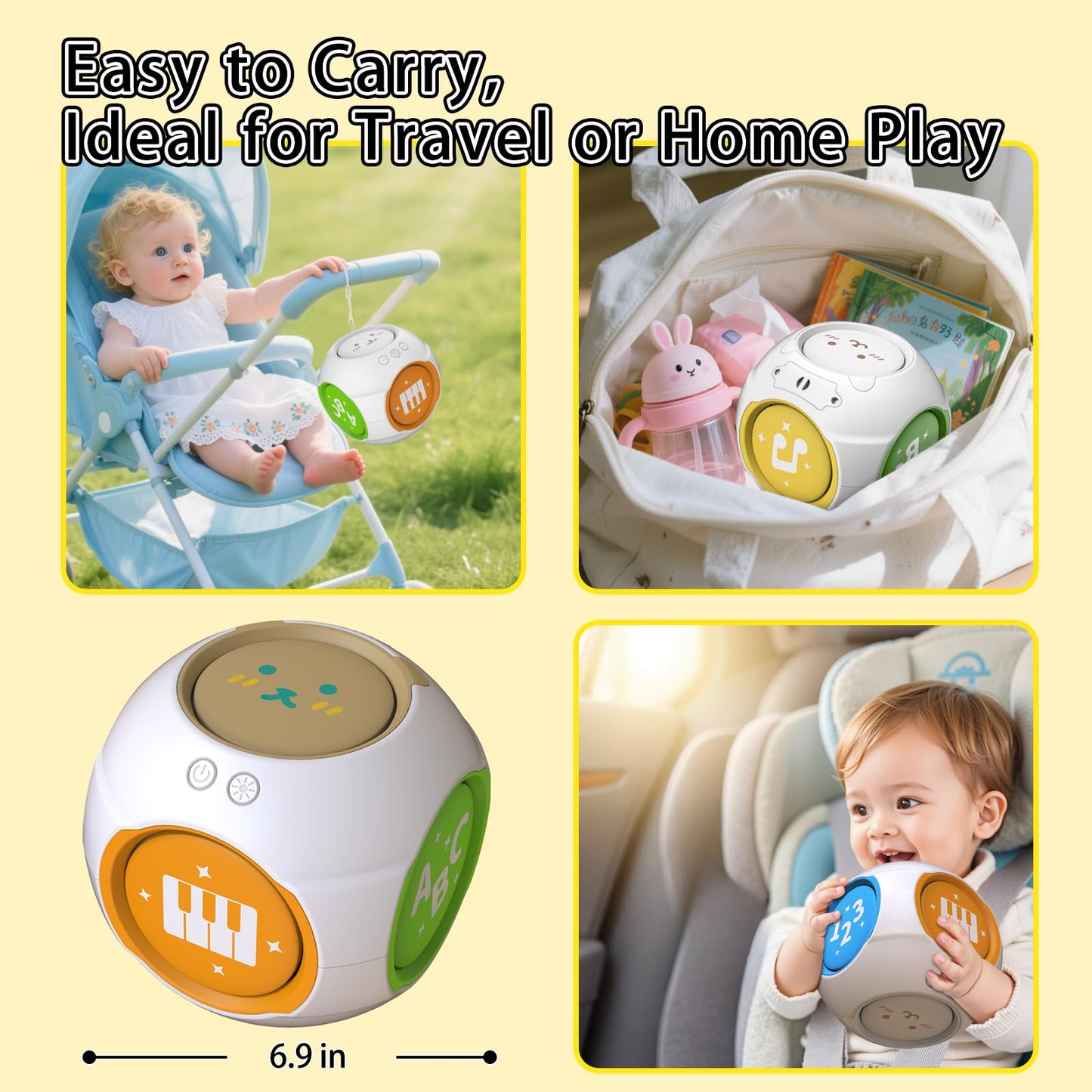 KALUYA Bilingual 6-in-1 Musical Learning Cube for Babies 6-18 Months