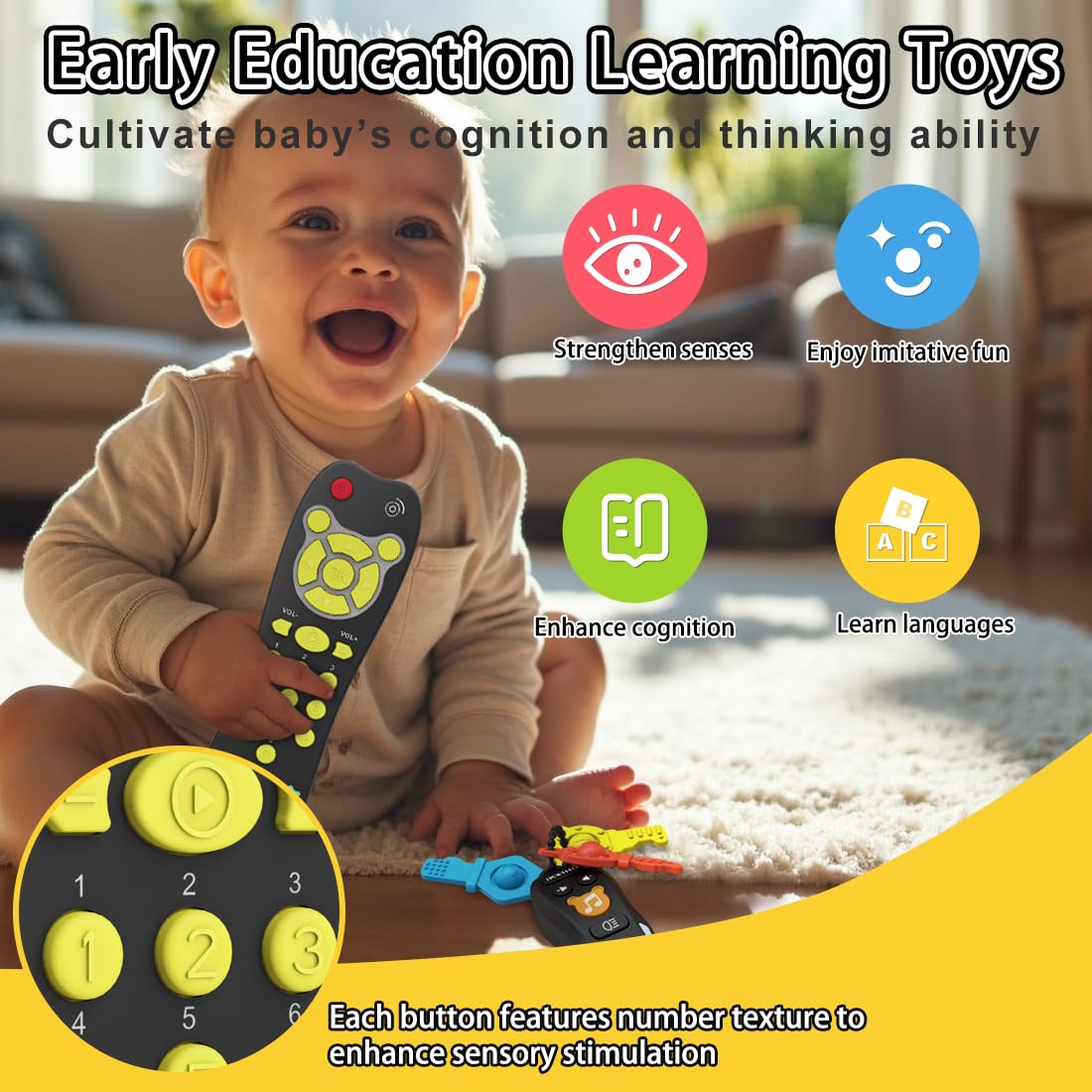 KALUYA Baby Toy Keys & Remote Set – Lights, Sounds & Learning (6+ Months)