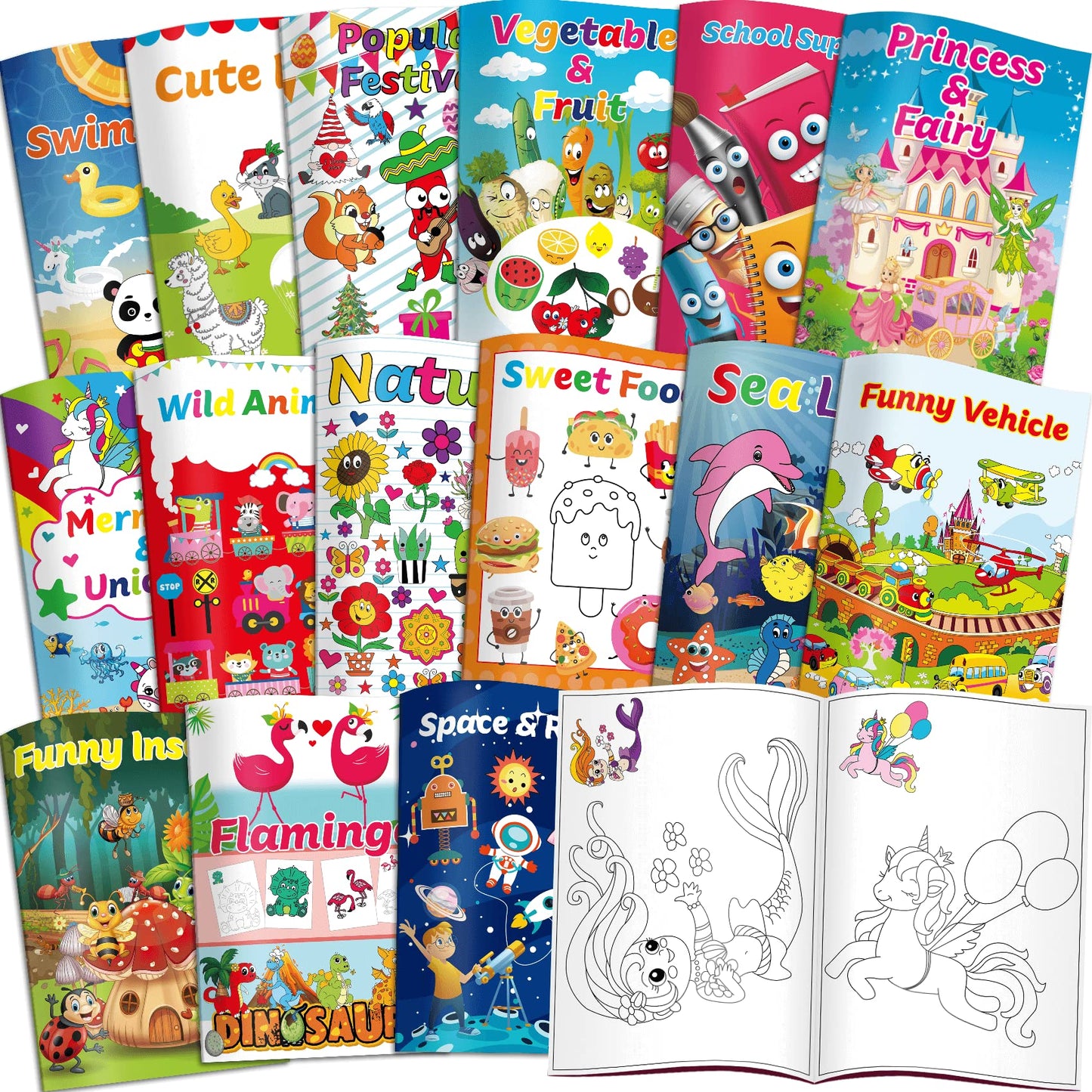 Kalysky 15Pack Bulk Coloring Books for Kids – 5.9 x 8.5 in | Party Favors & Classroom Activities