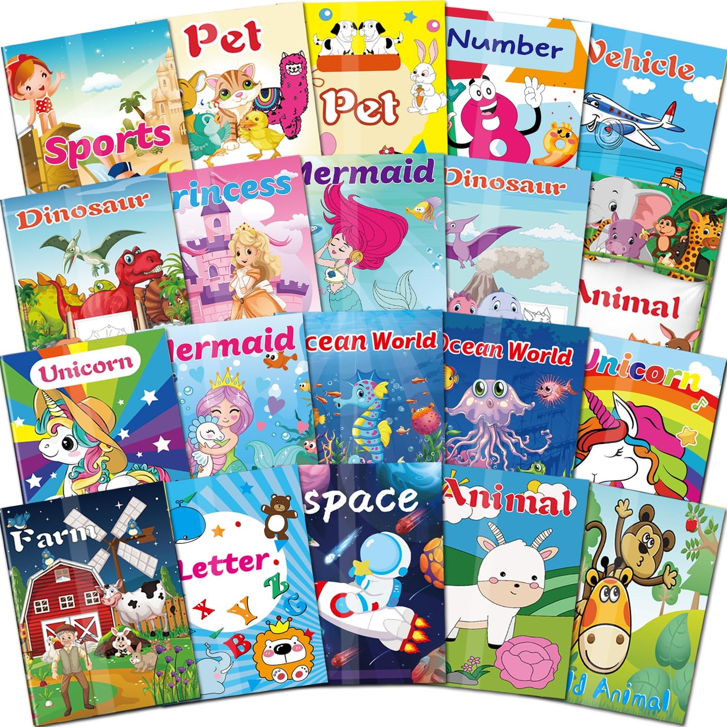 Kalysky 20-Pack Coloring Books for Kids (Ages 4-8) – Mini Party Favors, 7 x 5.1 in