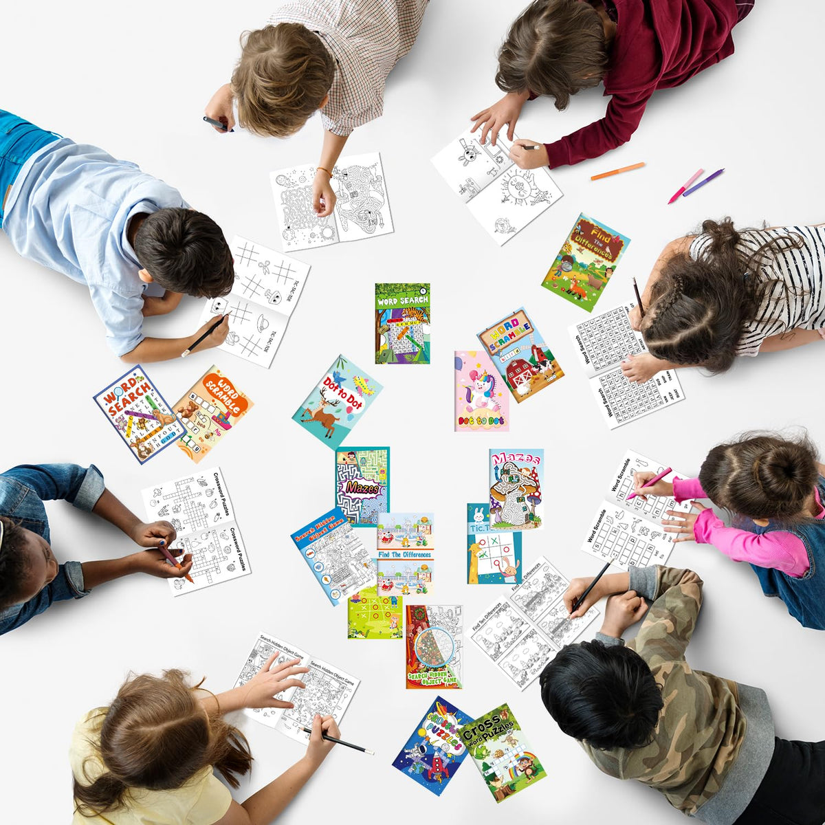 Kalysky 24 Mini Activity Books for Kids – Party Favors & Travel Fun (Ages 4-12)