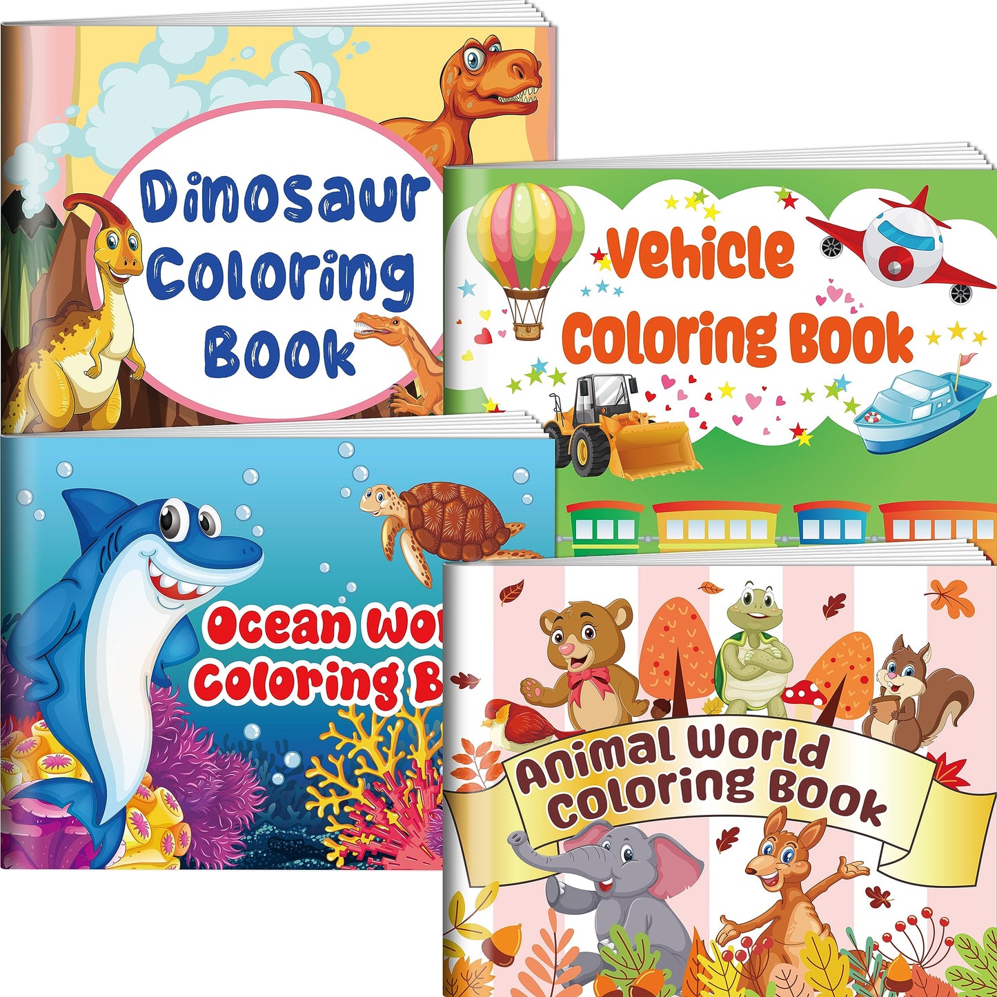 Kalysky 4Pack Large Coloring Books for Toddlers & Kids 2-8 — 8.5x11 inch, 96 Unique Patterns