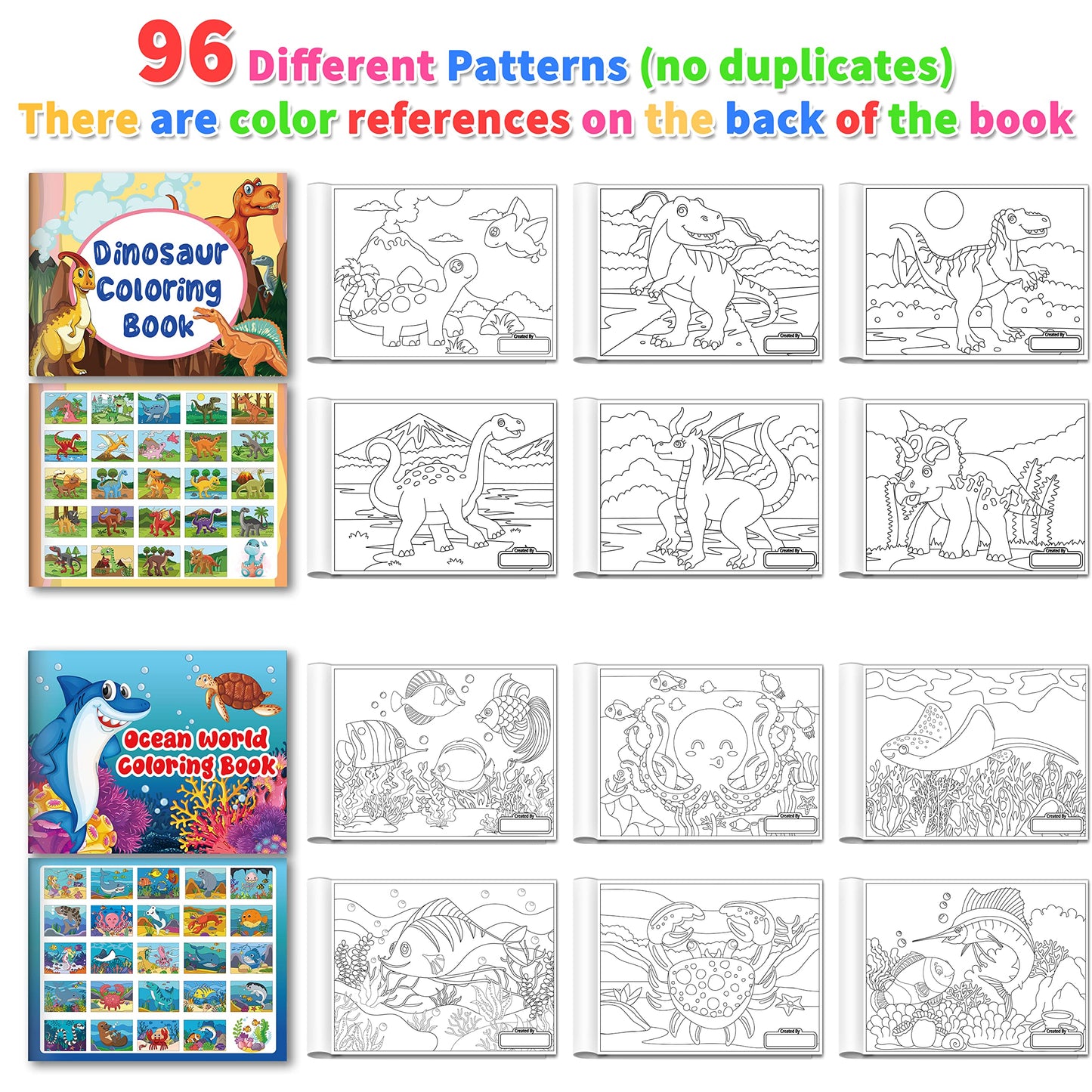 Kalysky 4Pack Large Coloring Books for Toddlers & Kids 2-8 — 8.5x11 inch, 96 Unique Patterns