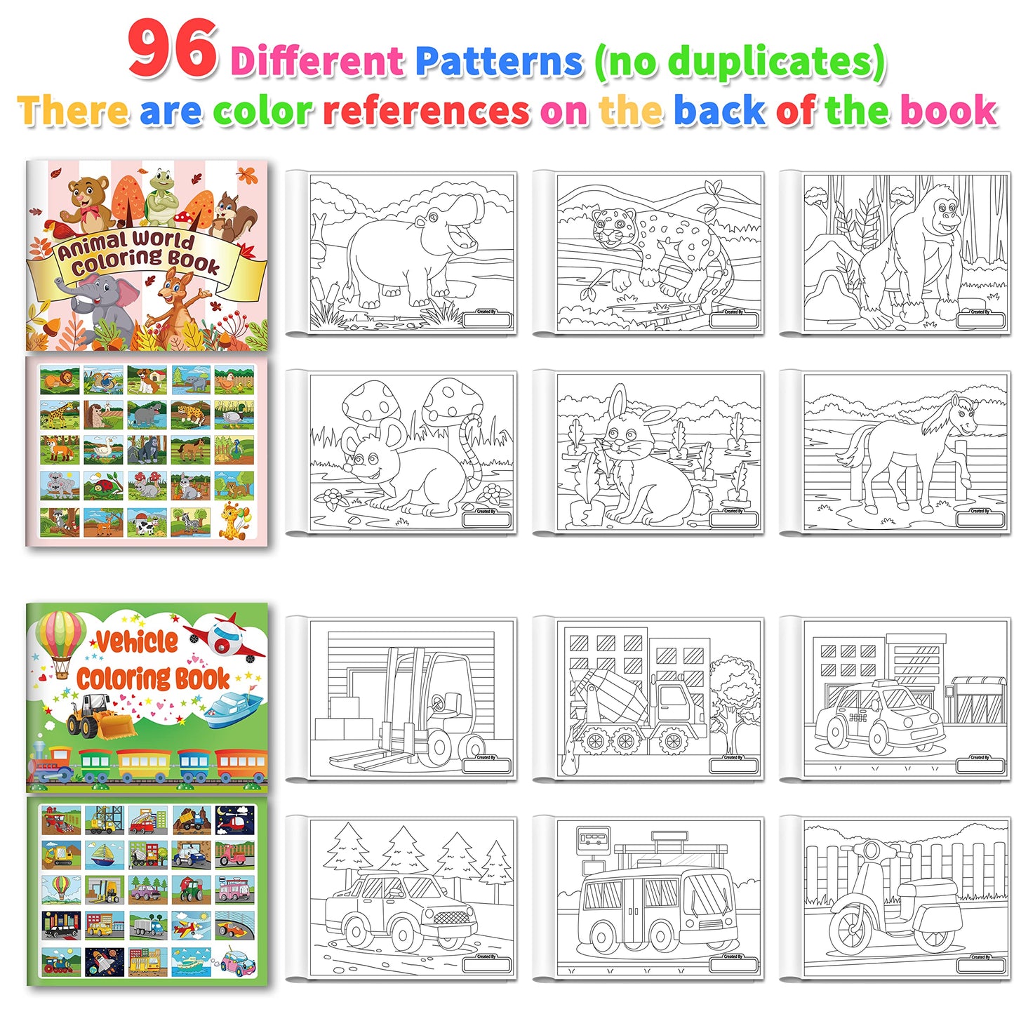 Kalysky 4Pack Large Coloring Books for Toddlers & Kids 2-8 — 8.5x11 inch, 96 Unique Patterns