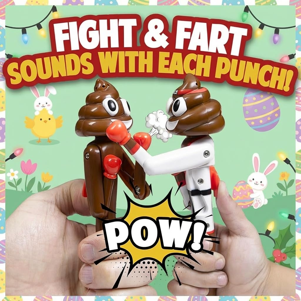 Kamhi World Farting Poop Pen with Punching Arms – Easter Basket Gag Gift & Interactive Karate Sound Toy