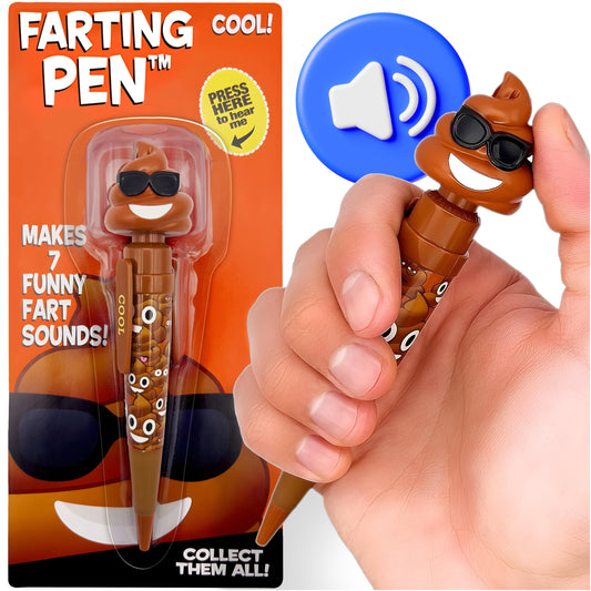 Kamhi World Farting Poop Pen with 7 Sounds — Easter Gag Gift for Teens & Kids