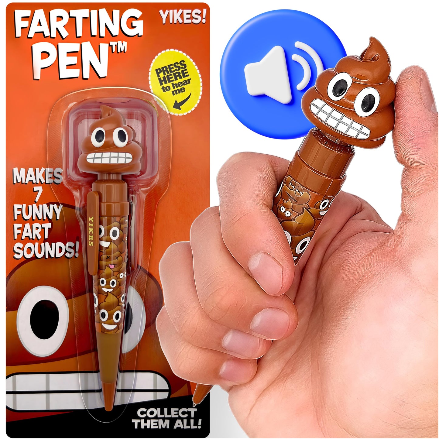 Kamhi World Farting Poop Pen - 7 Fart Sounds for Easter Baskets