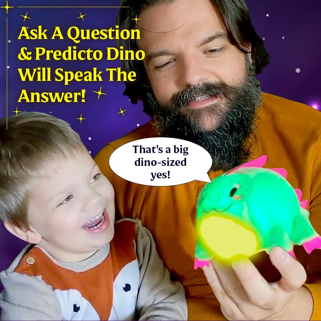 Kamhi World Talking Predicto Dino Fortune Teller — Color-Changing LED Belly & 40+ Dino-Voiced Answers