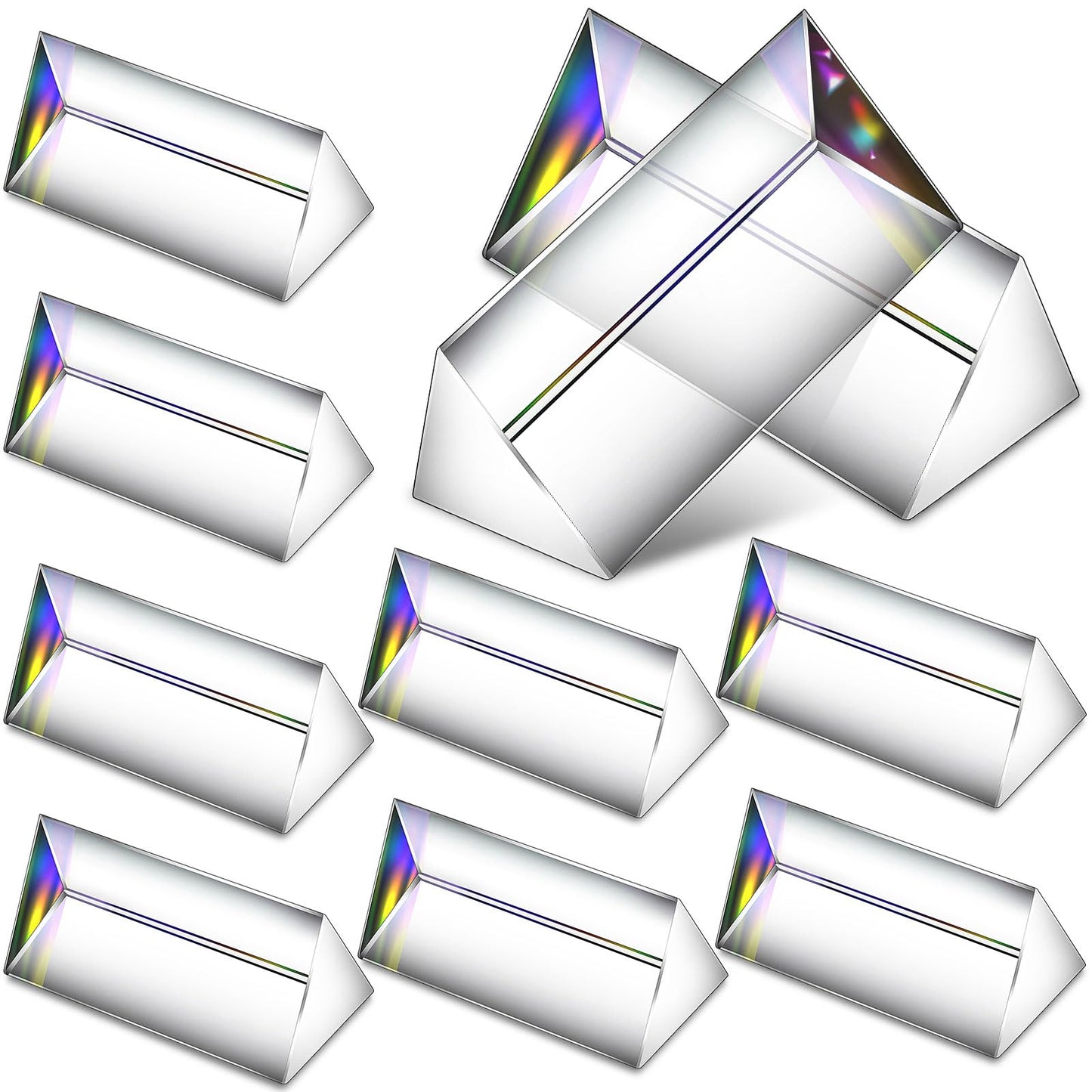 Kanayu 12 Pack Clear Triangular Prism – Crystal Glass Prism for Photography & Light Spectrum